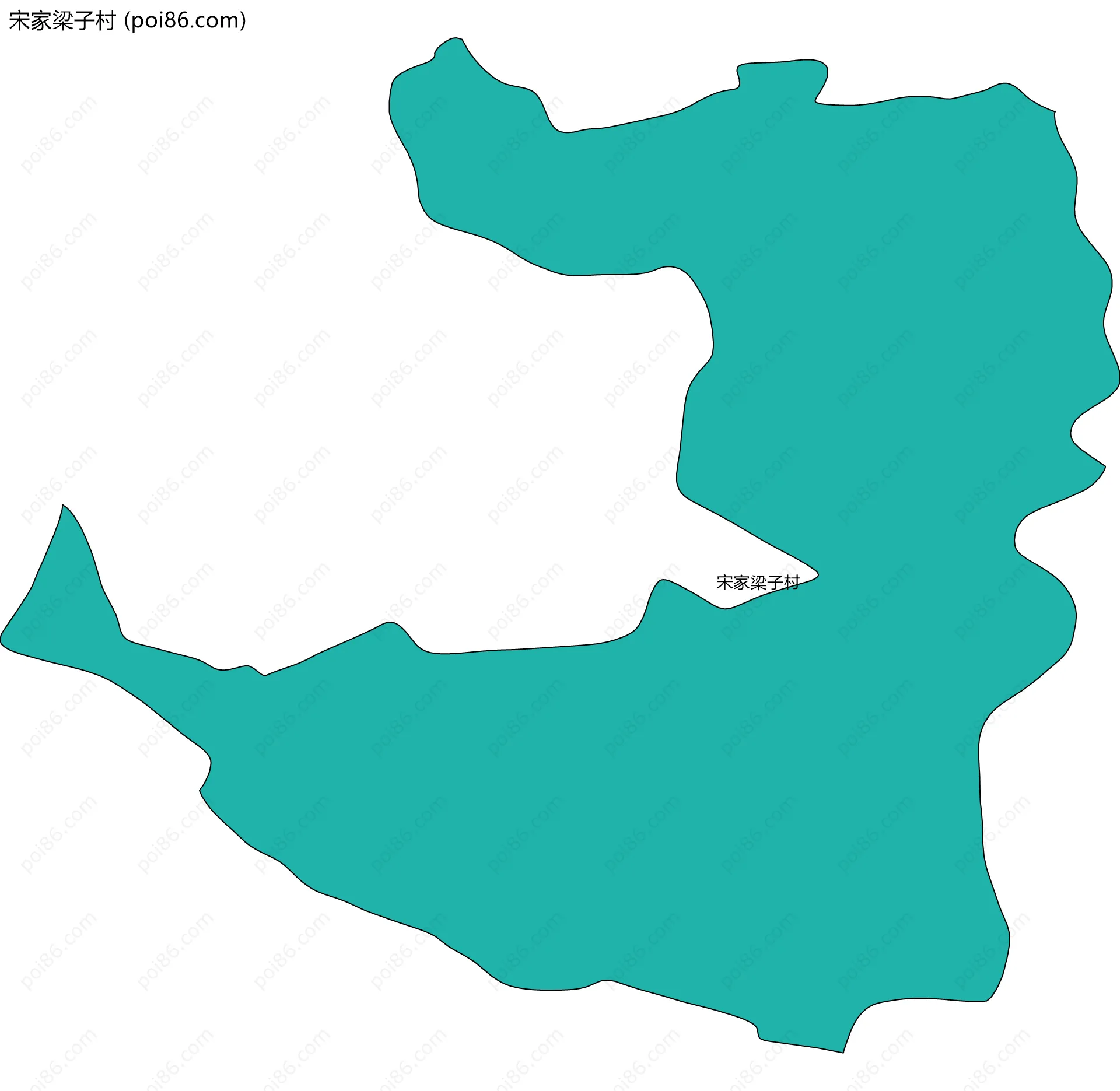 宋家梁子村边界地图