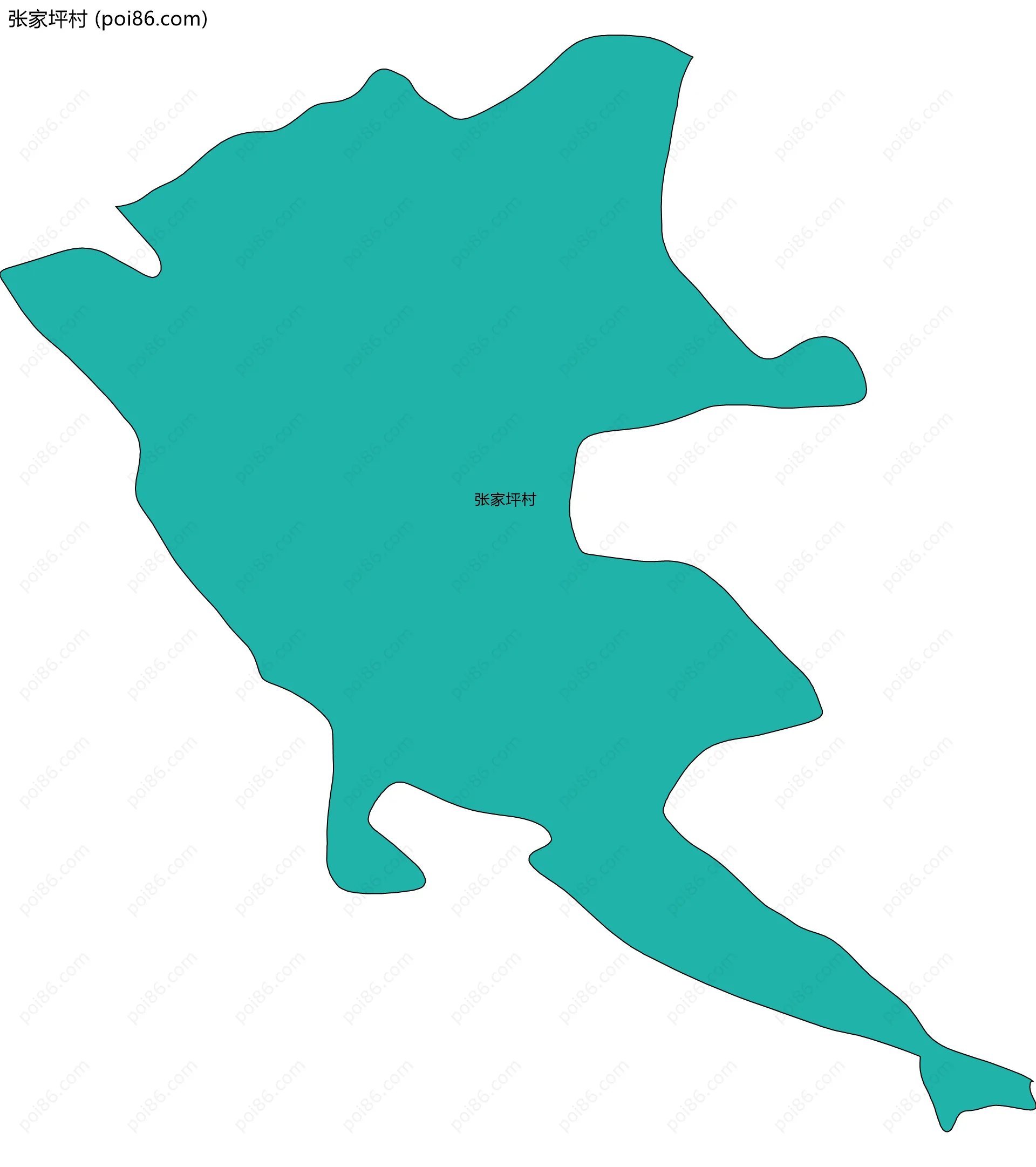 张家坪村边界地图