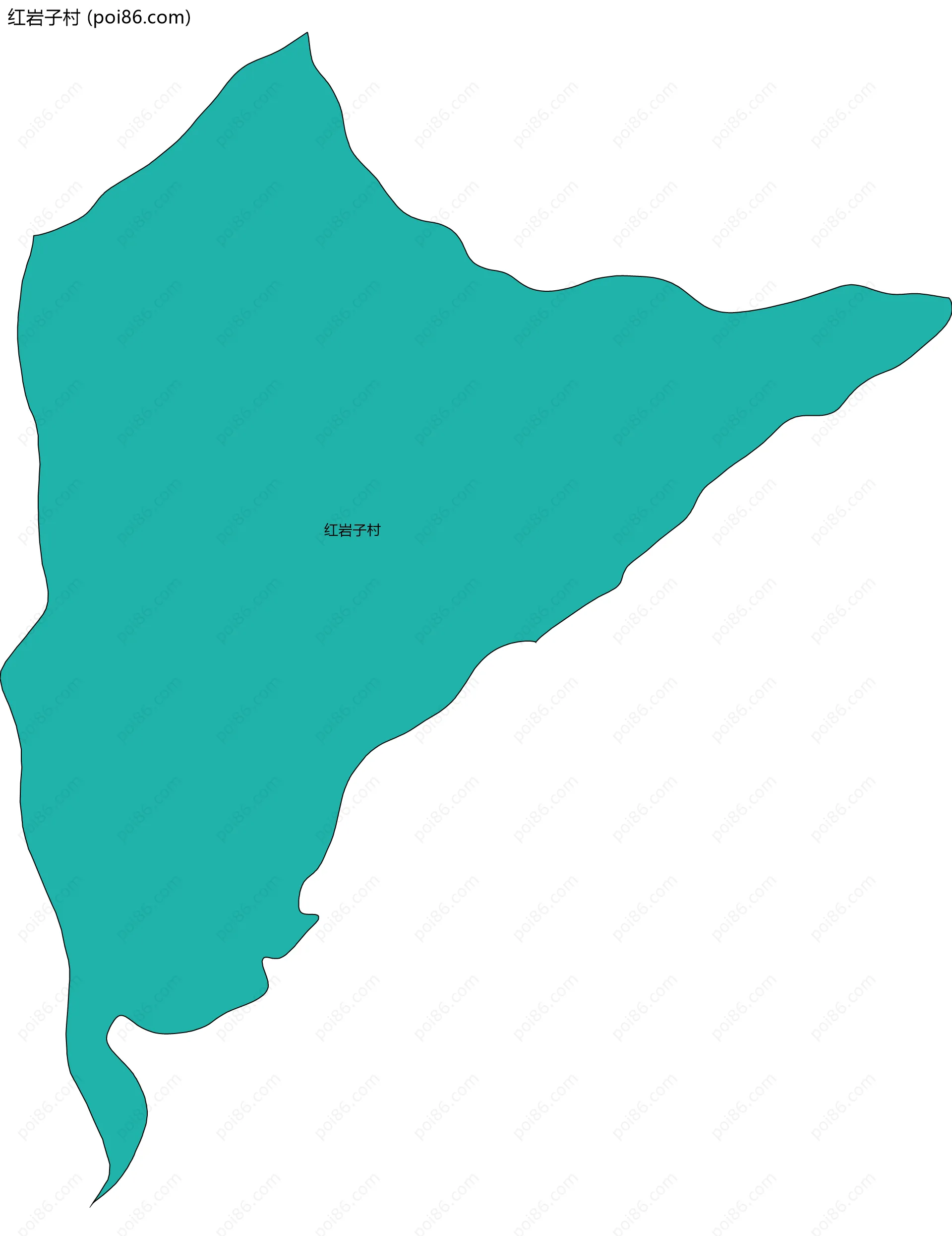 红岩子村边界地图