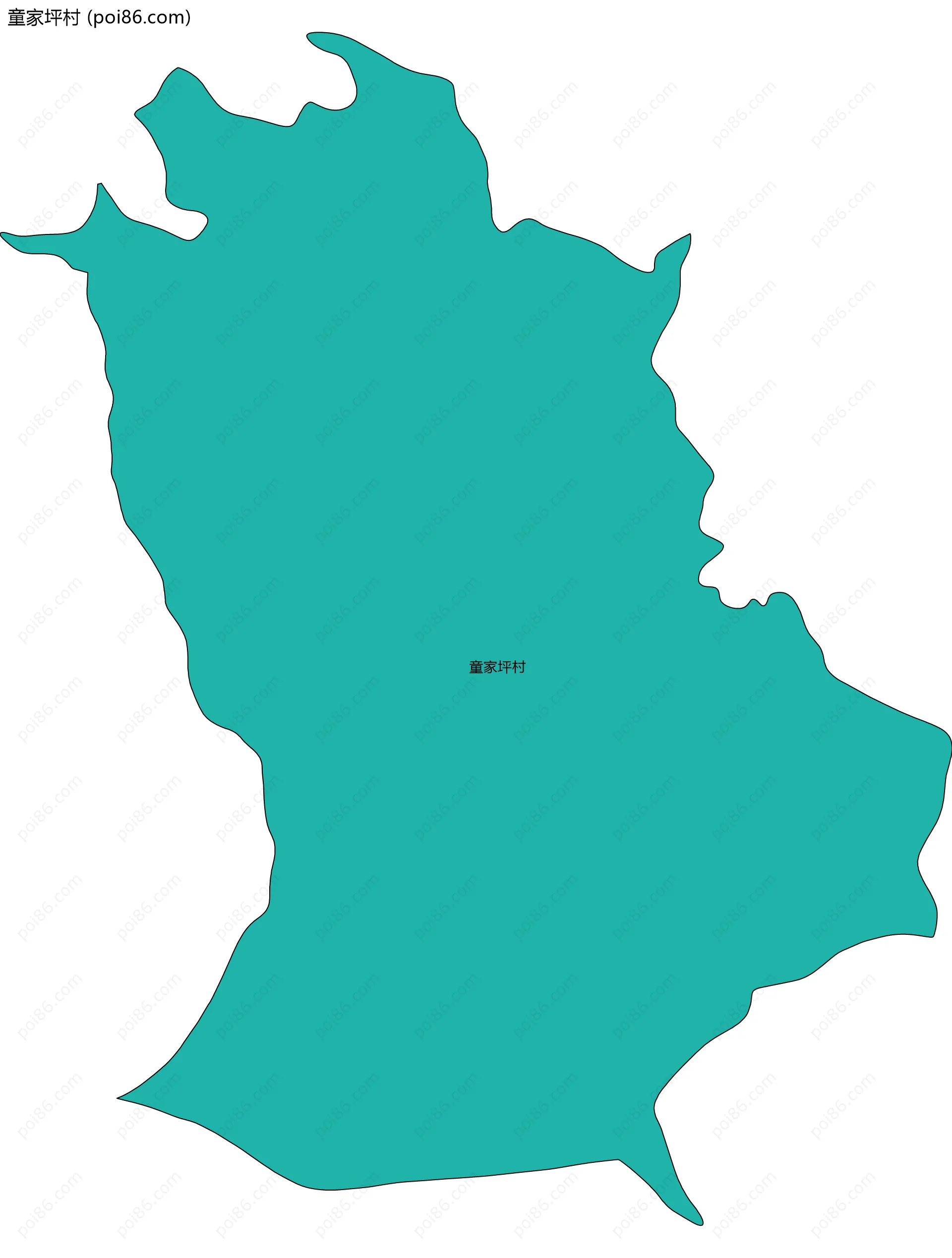 童家坪村边界地图