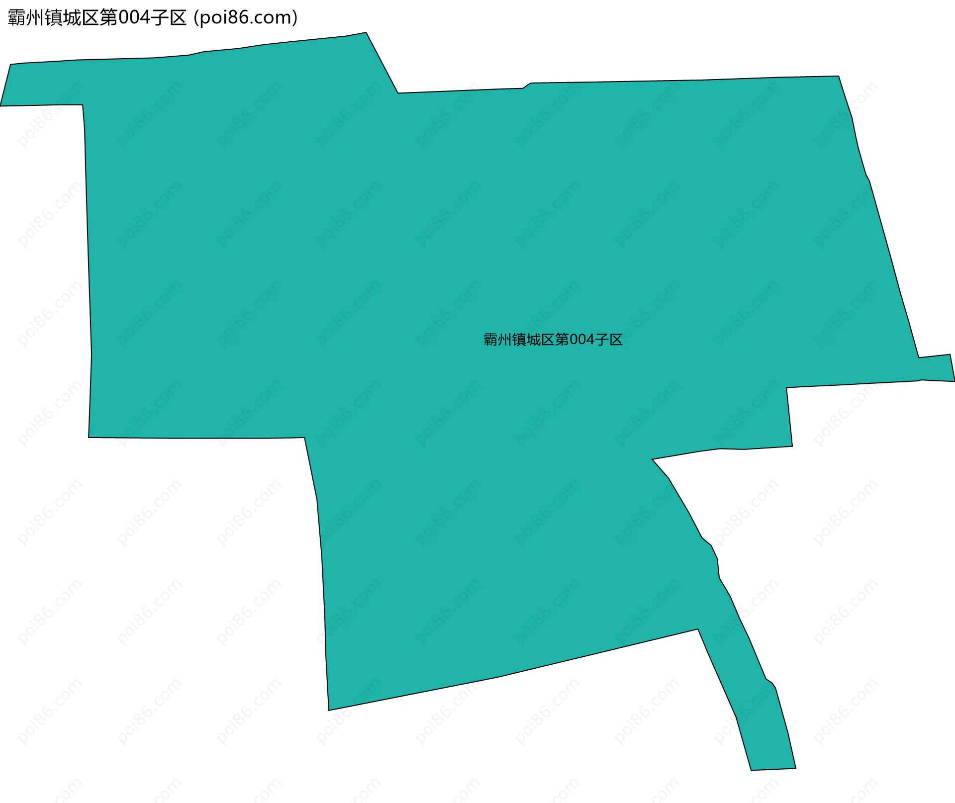 霸州镇城区第004子区边界地图