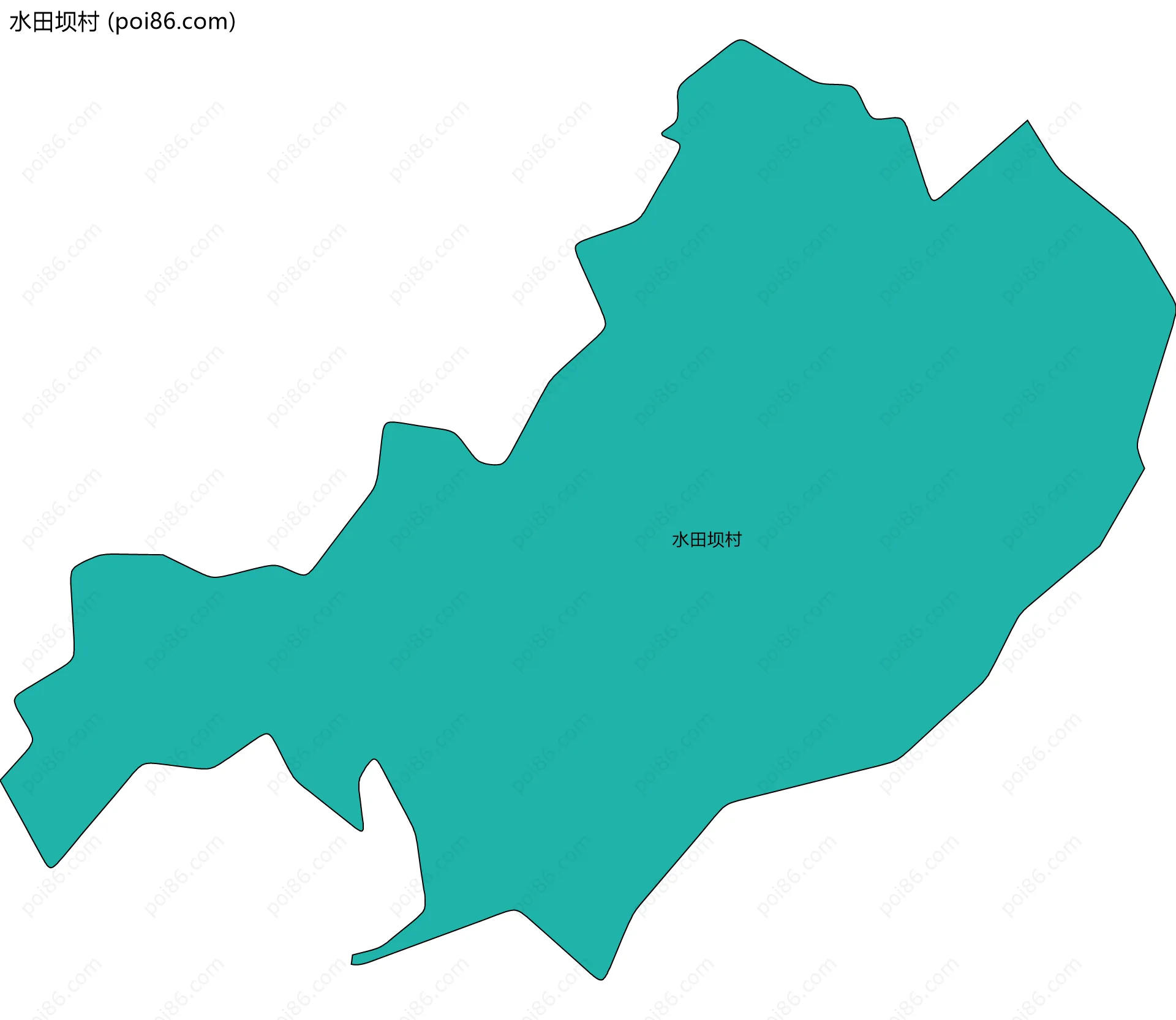 水田坝村边界地图