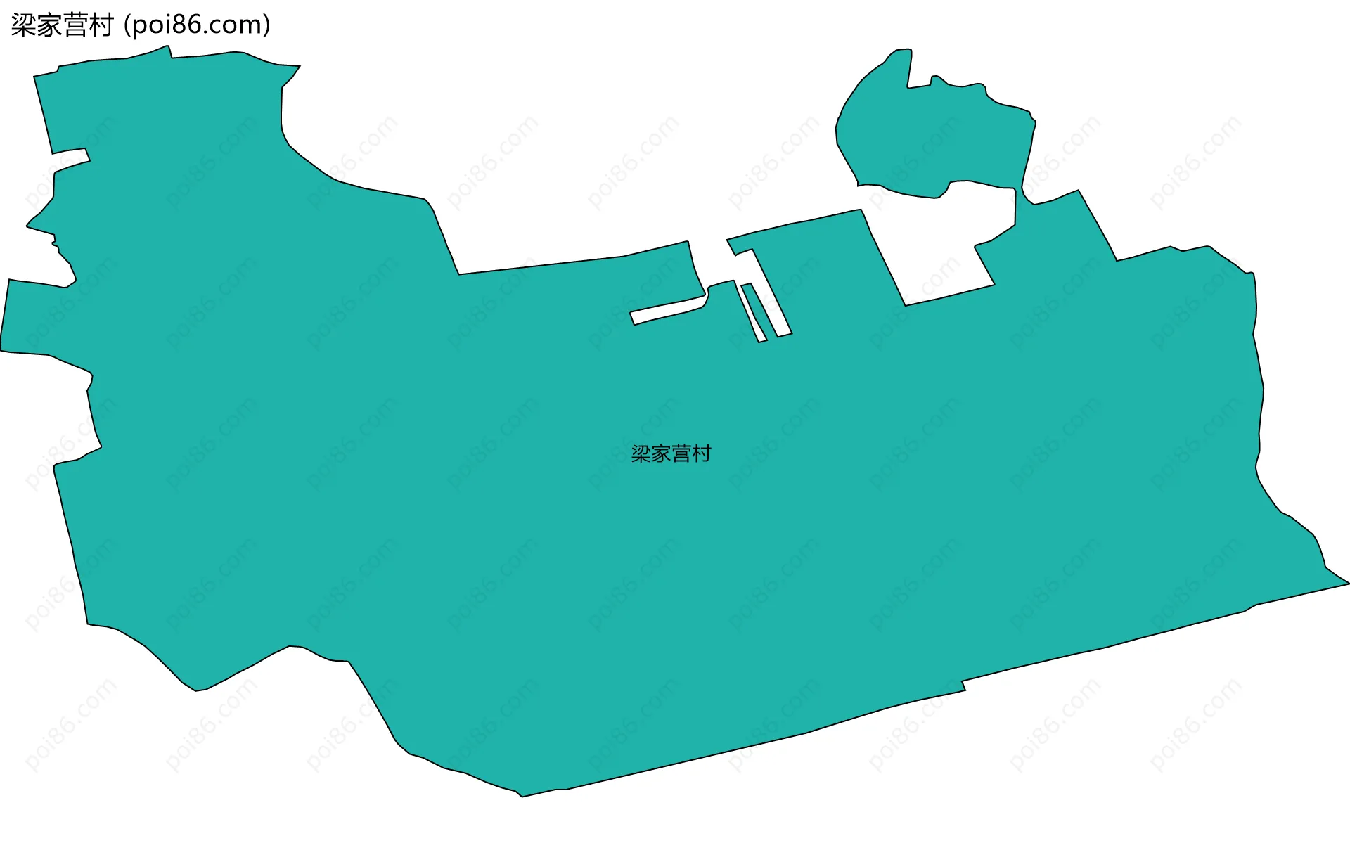 梁家营村边界地图