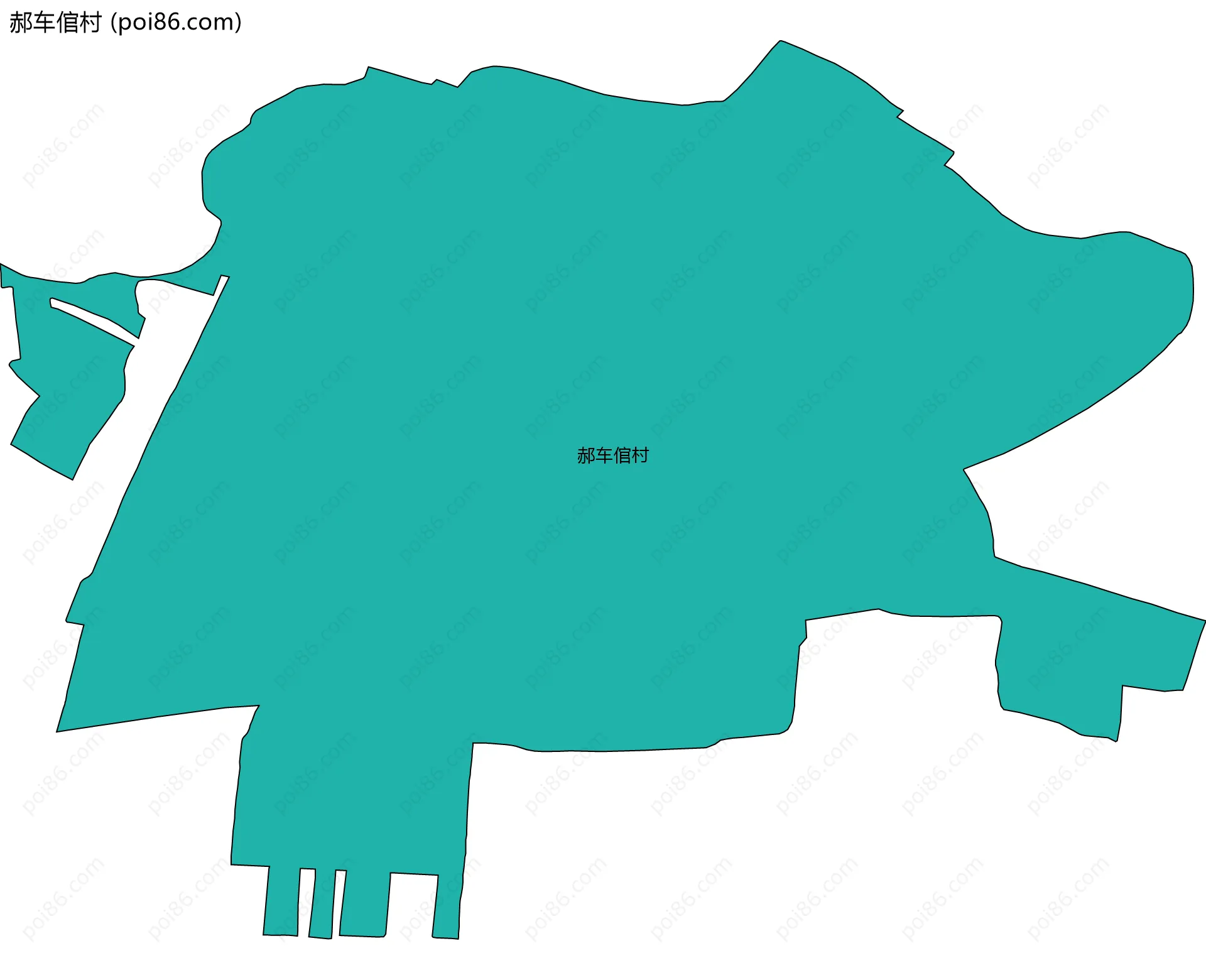 郝车倌村边界地图