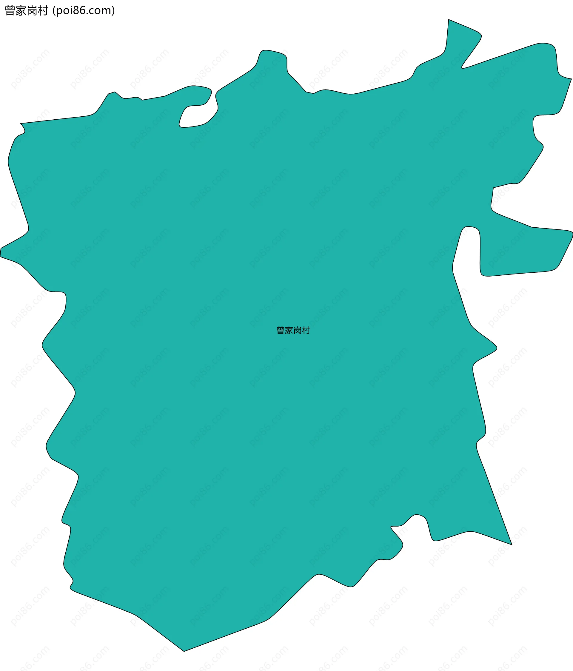 曾家岗村边界地图