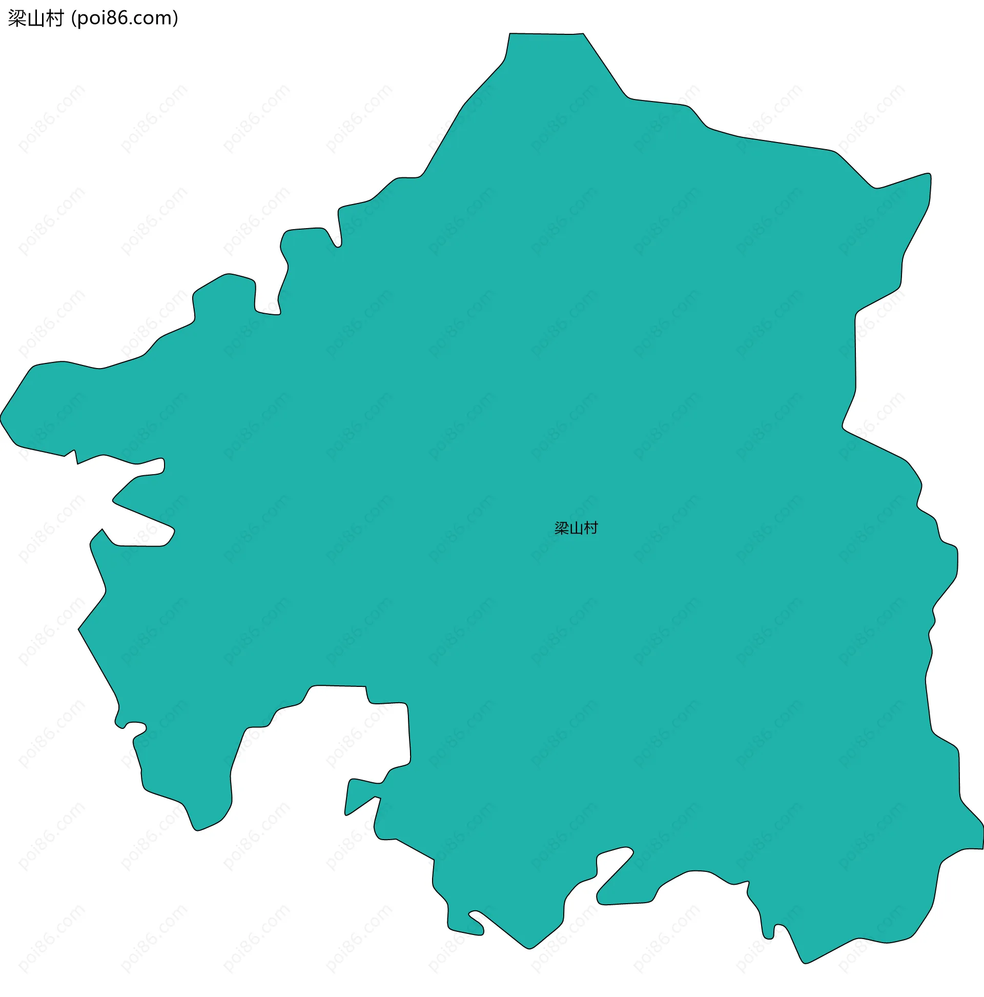 梁山村边界地图