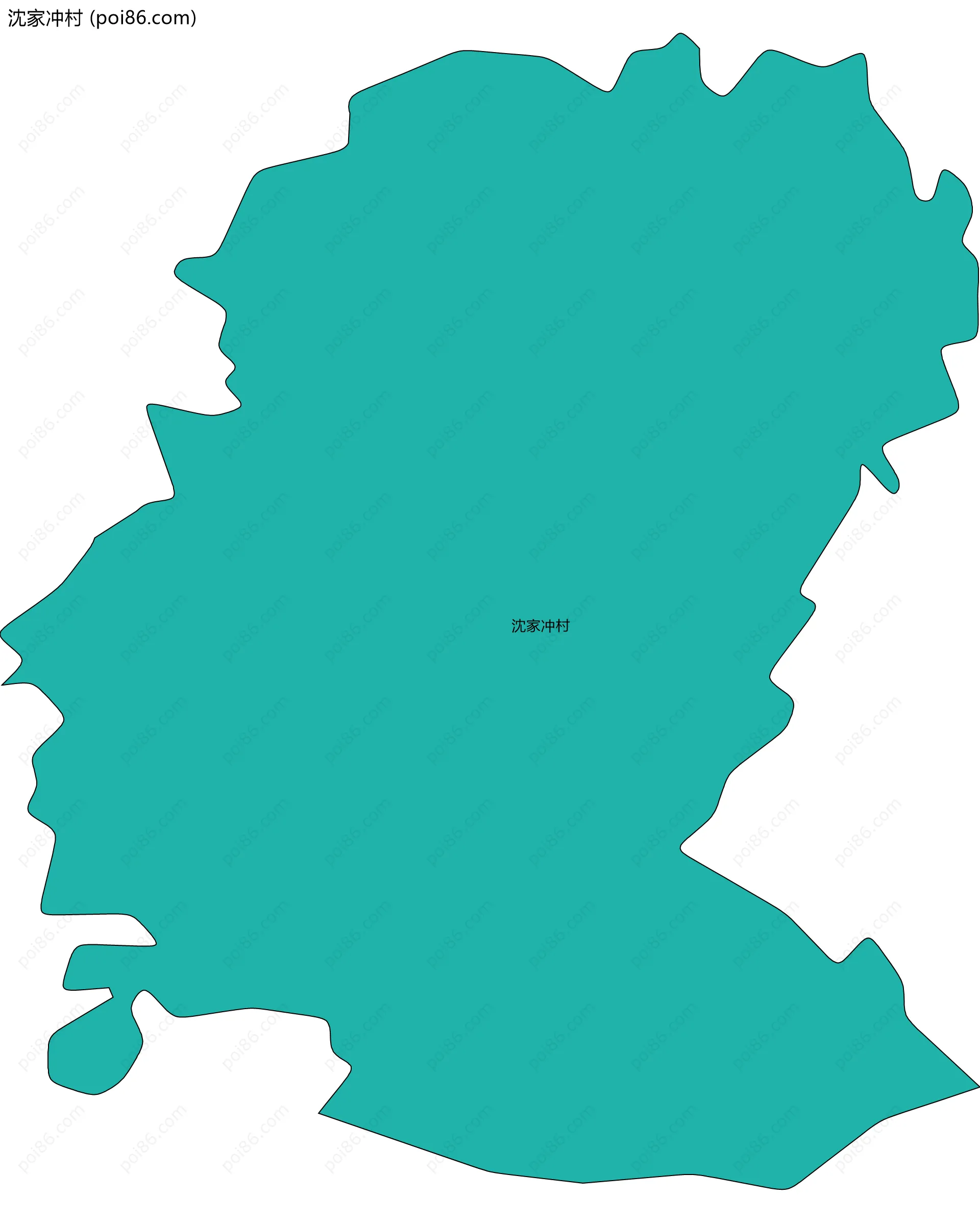 沈家冲村边界地图