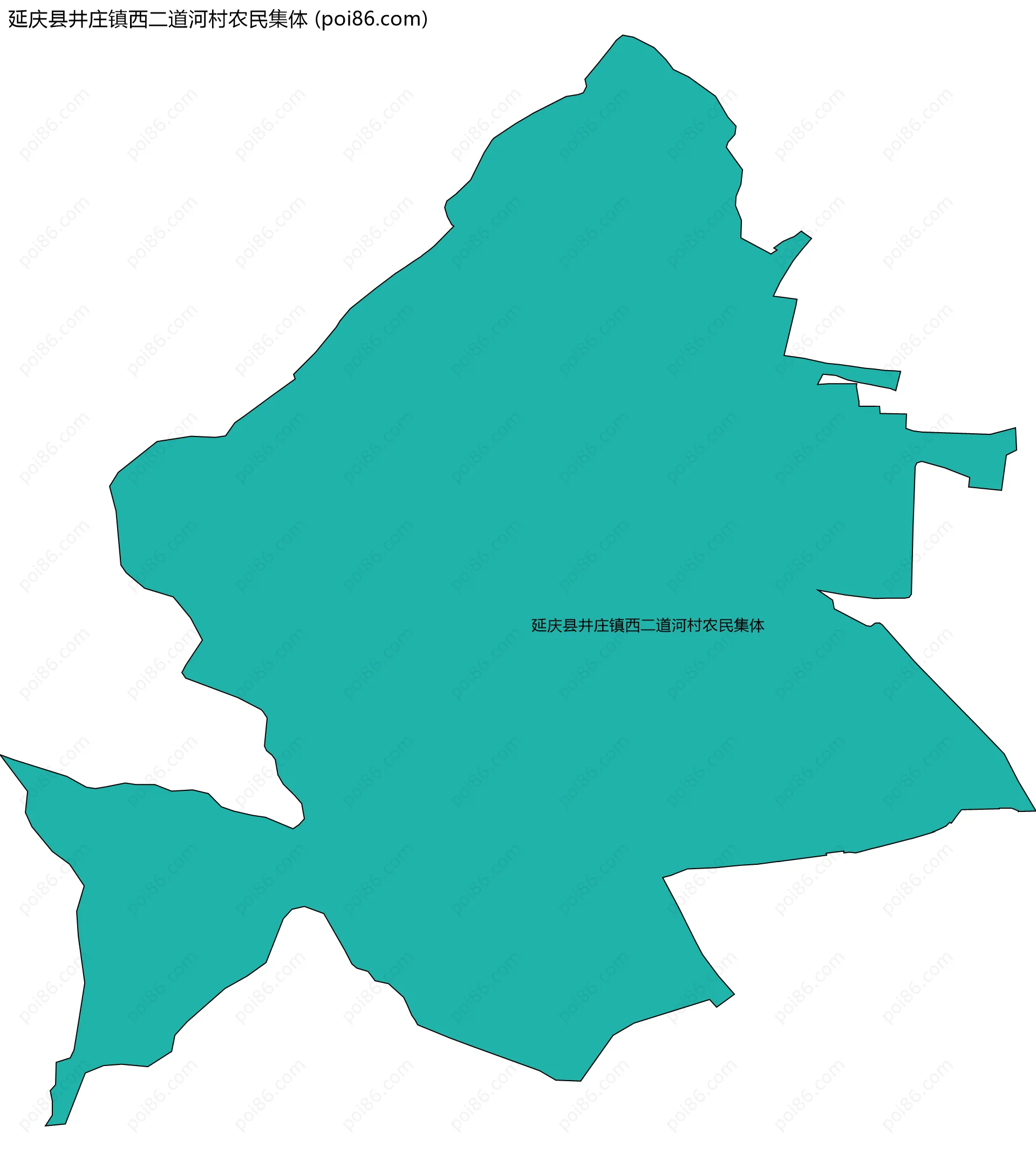 延庆县井庄镇西二道河村农民集体边界地图