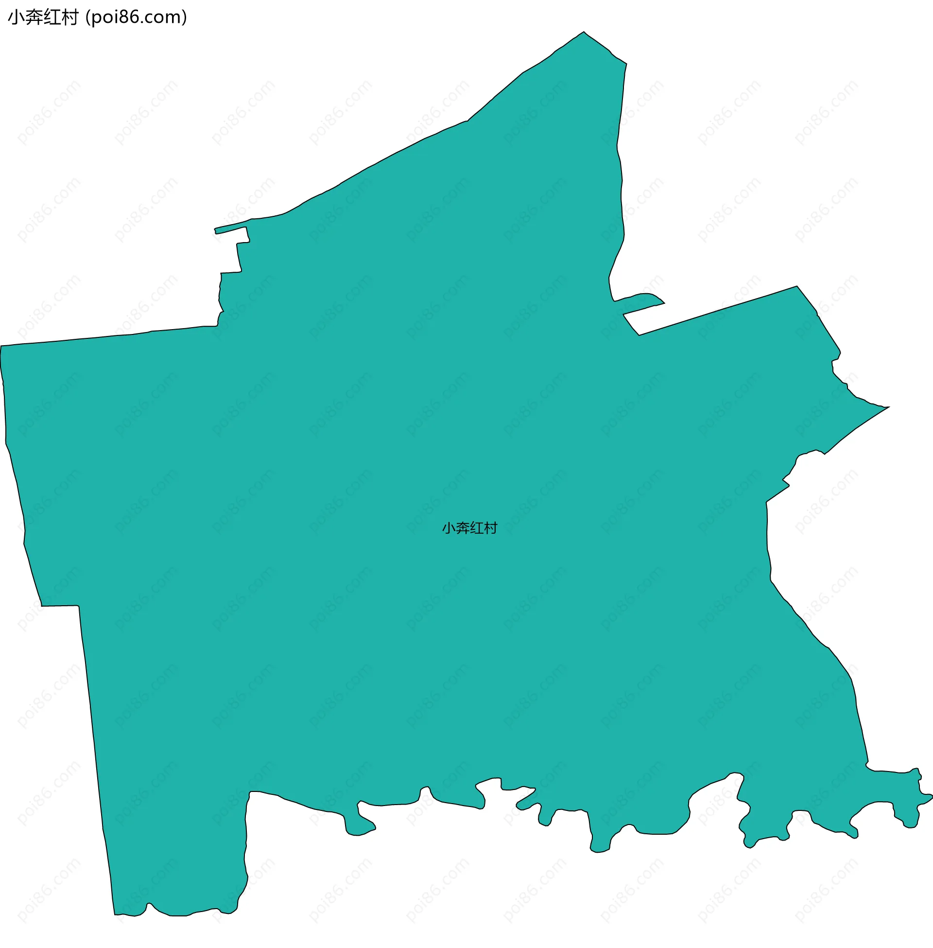 小奔红村边界地图