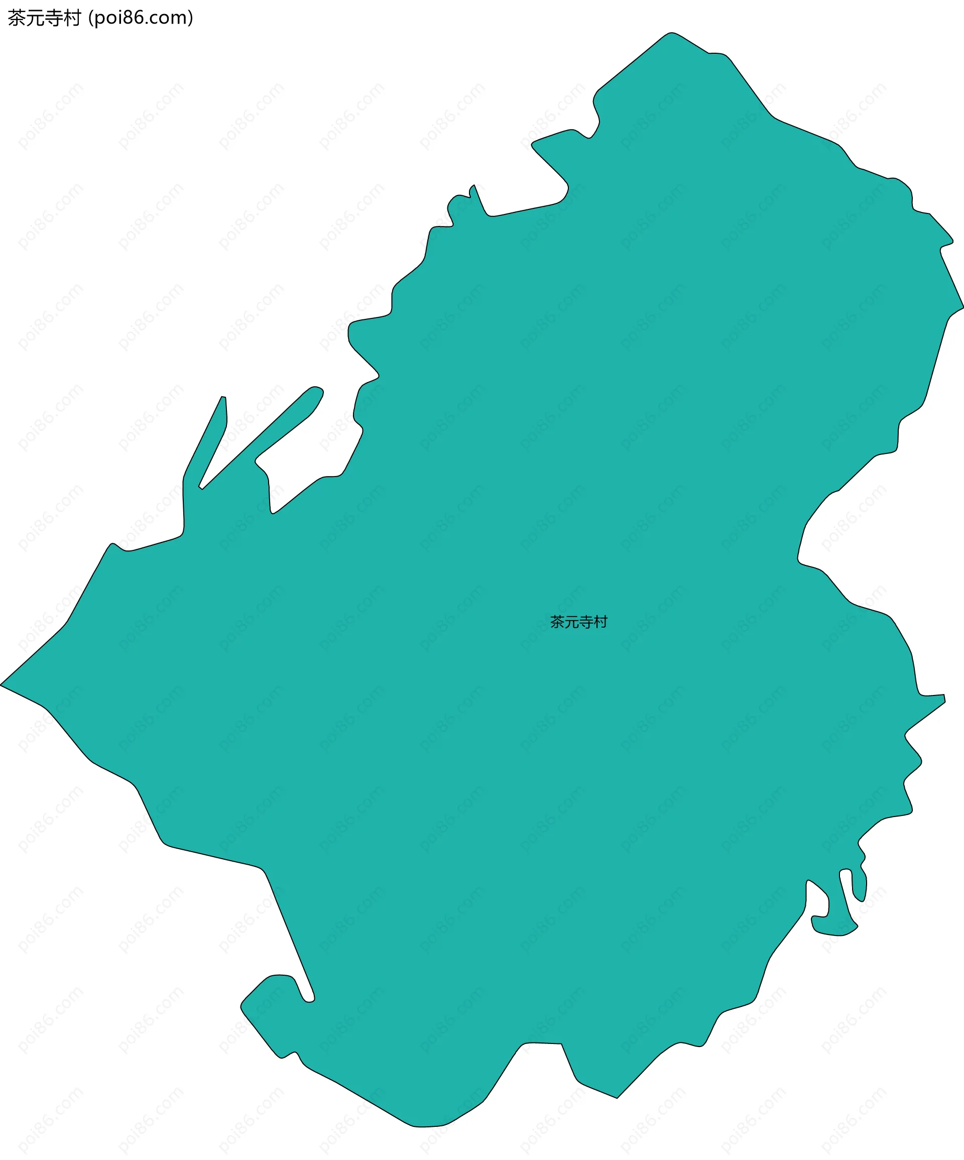 茶元寺村边界地图