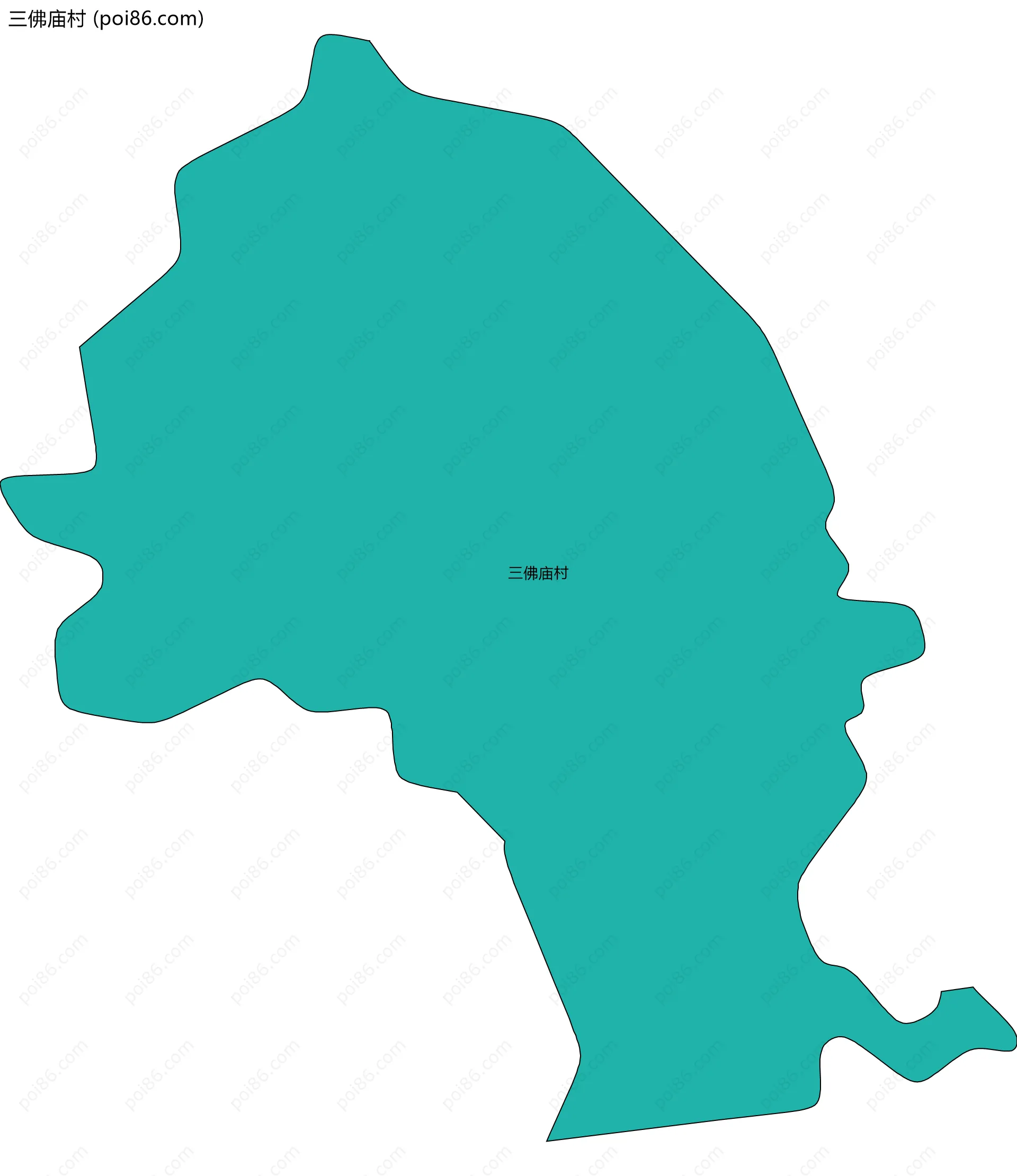 三佛庙村边界地图