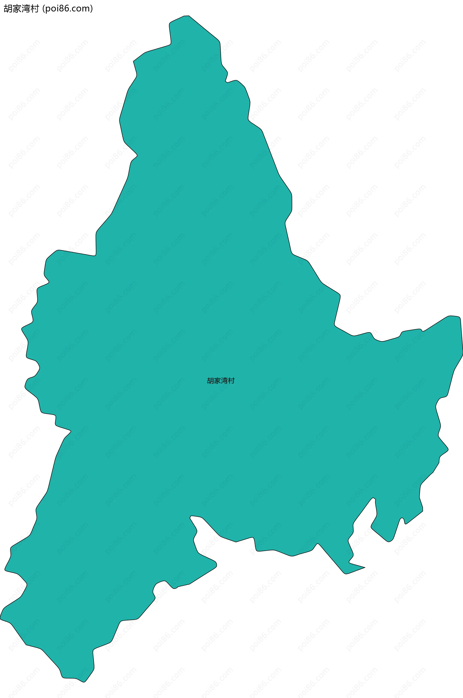 胡家湾村边界地图