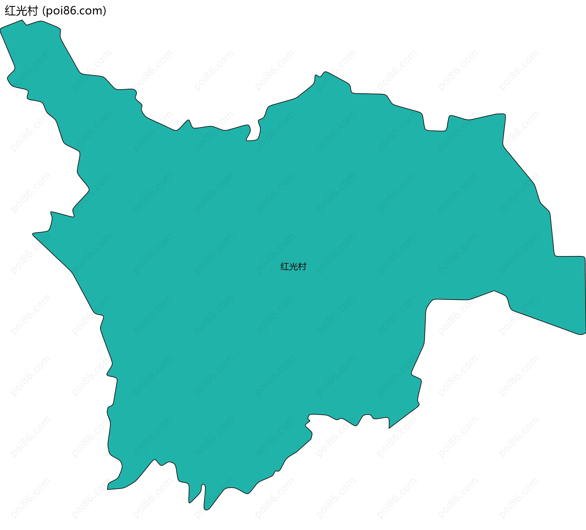 红光村边界地图