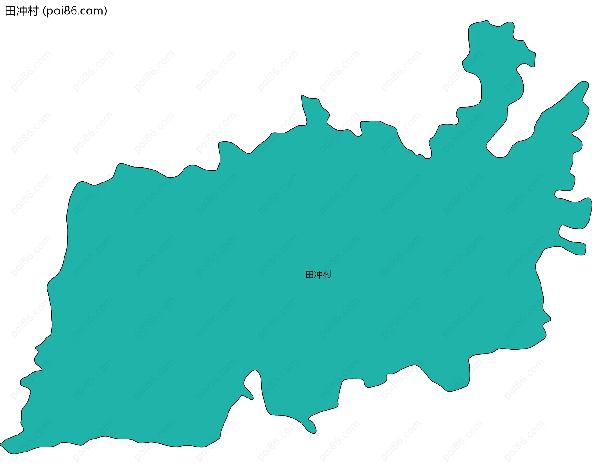 田冲村边界地图