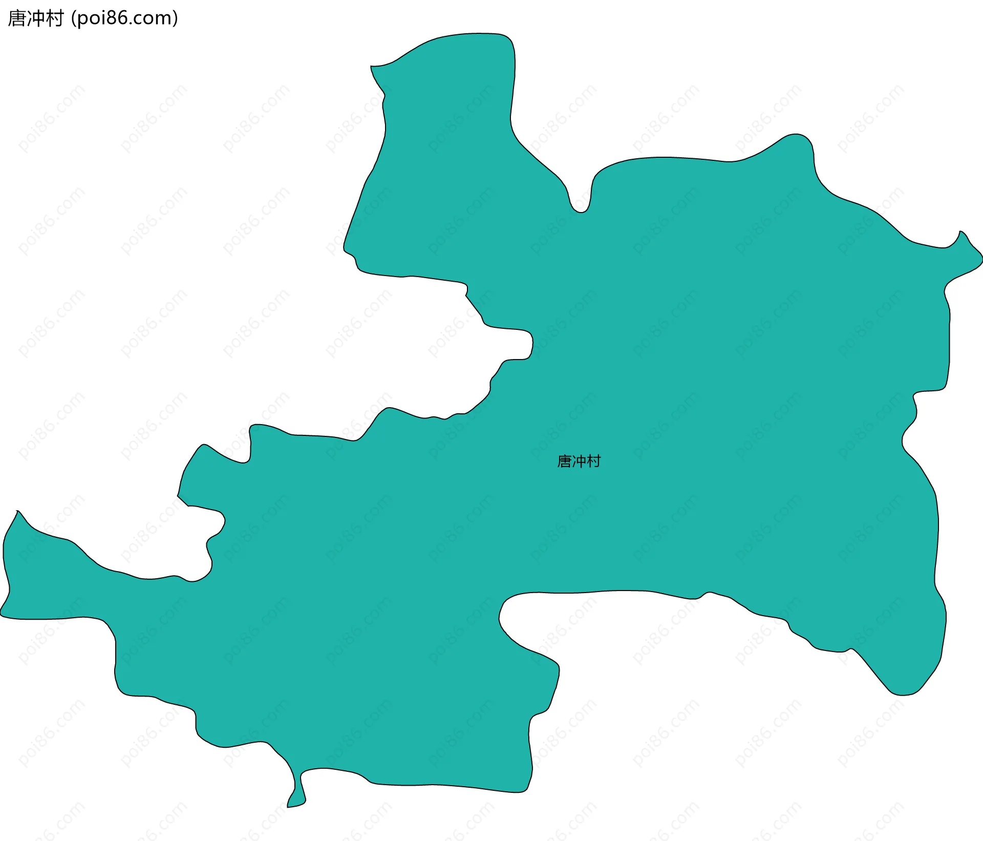 唐冲村边界地图