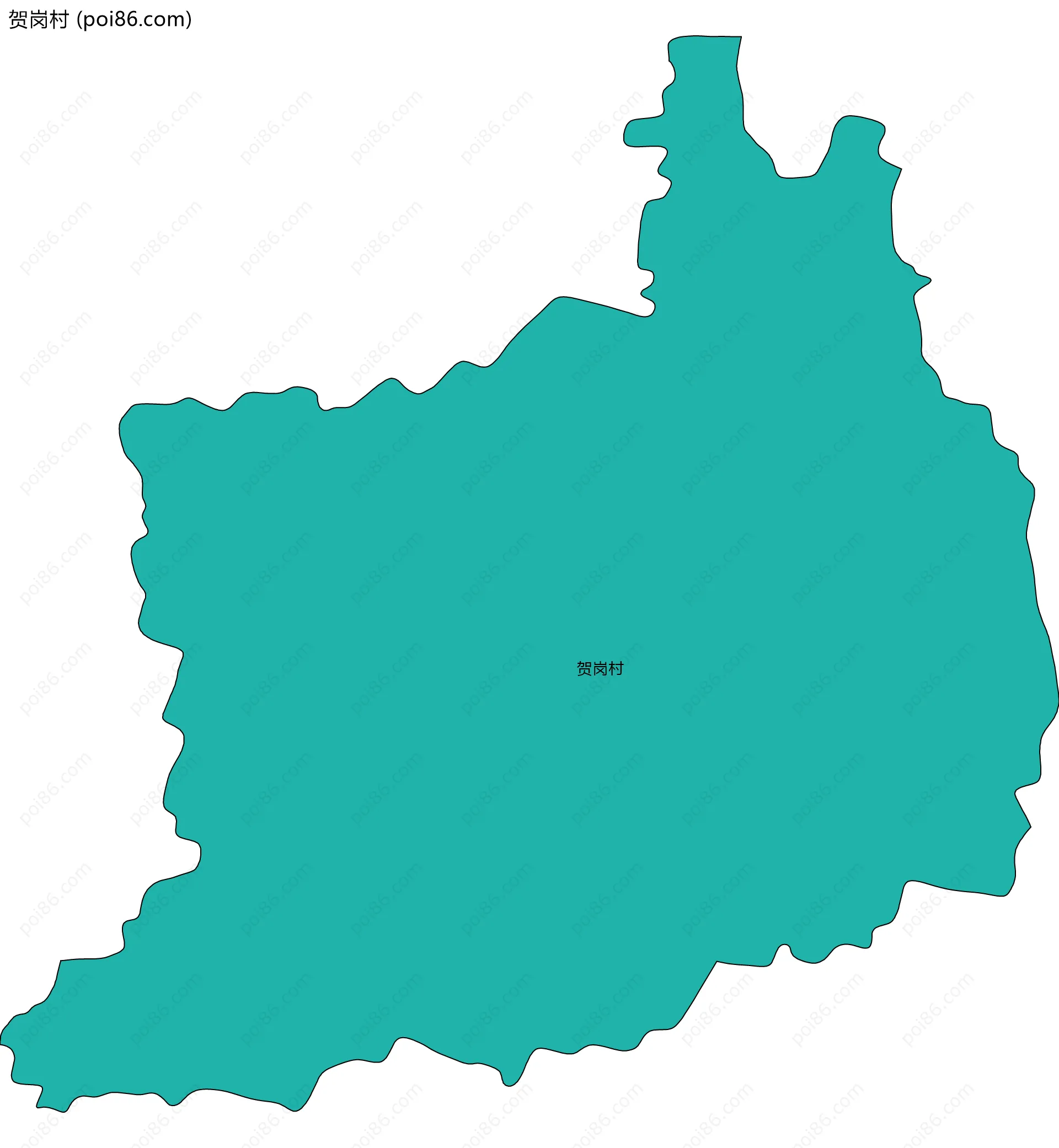 贺岗村边界地图