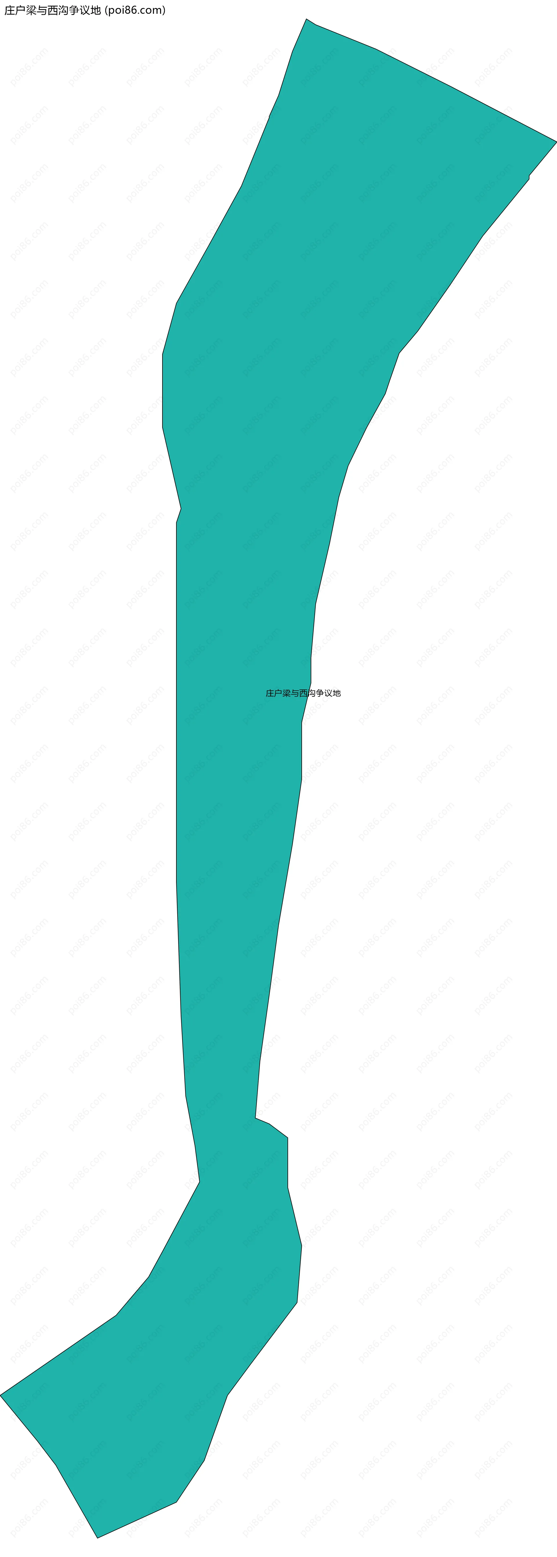 庄户梁与西沟争议地边界地图