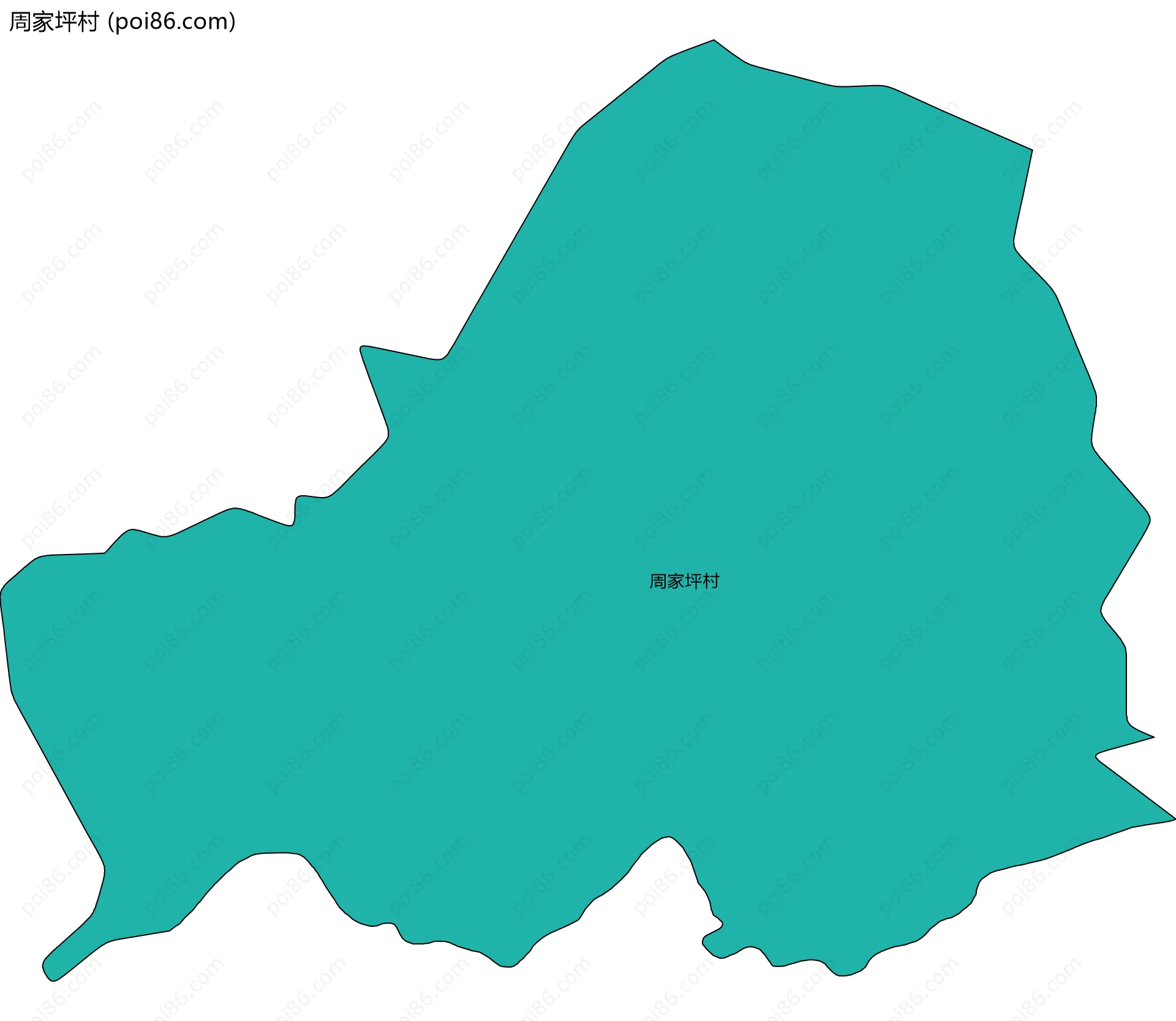 周家坪村边界地图