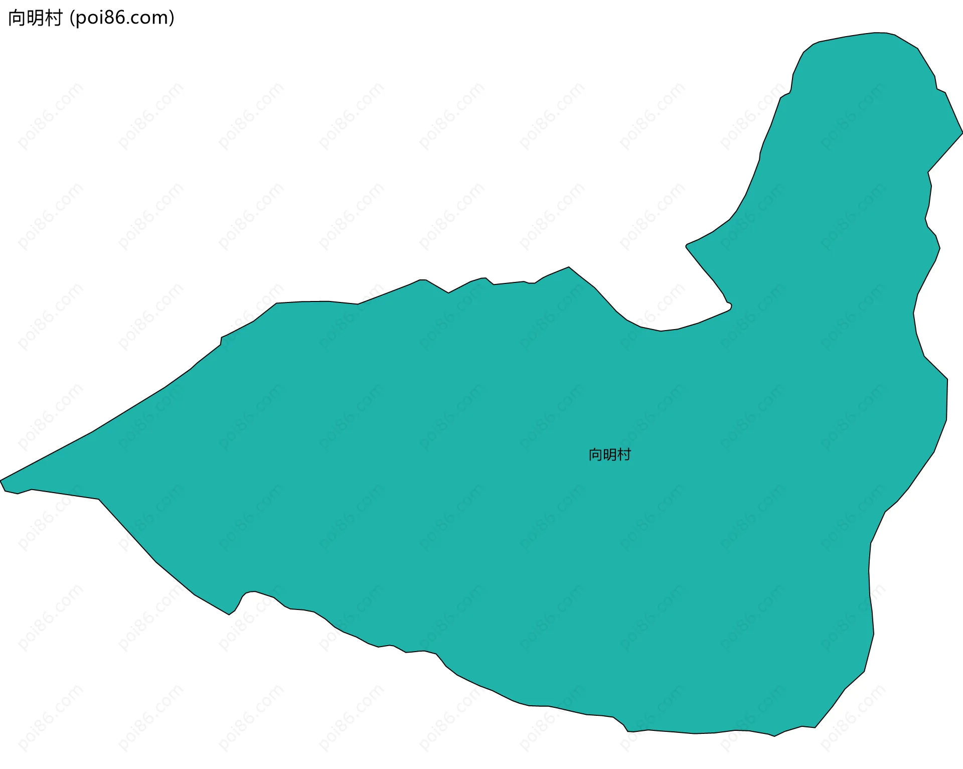 向明村边界地图