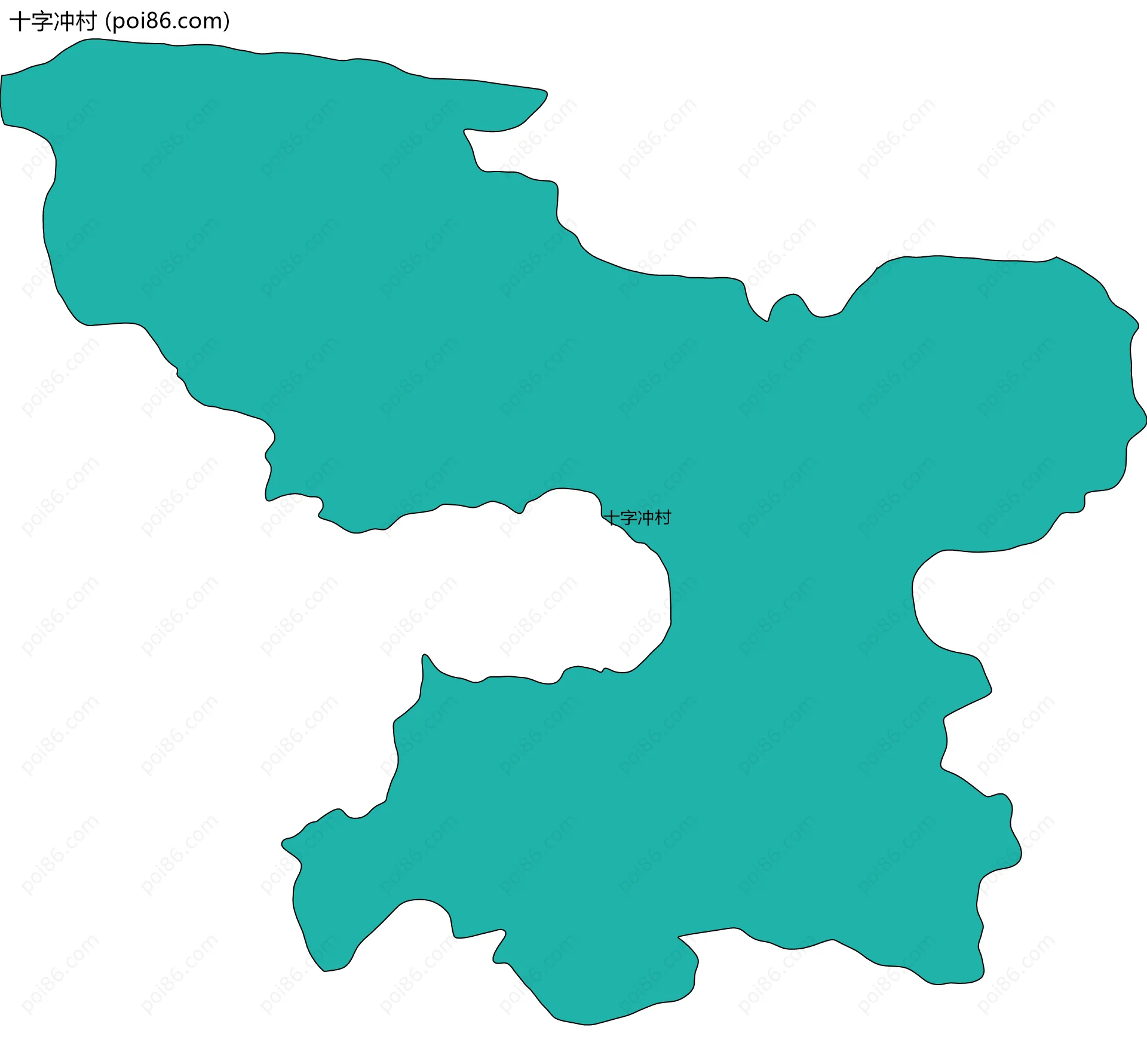 十字冲村边界地图