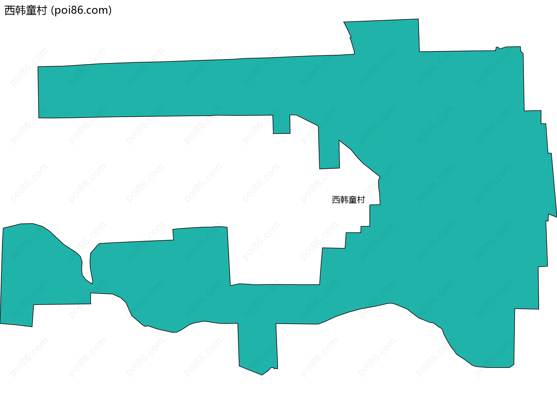 西韩童村边界地图