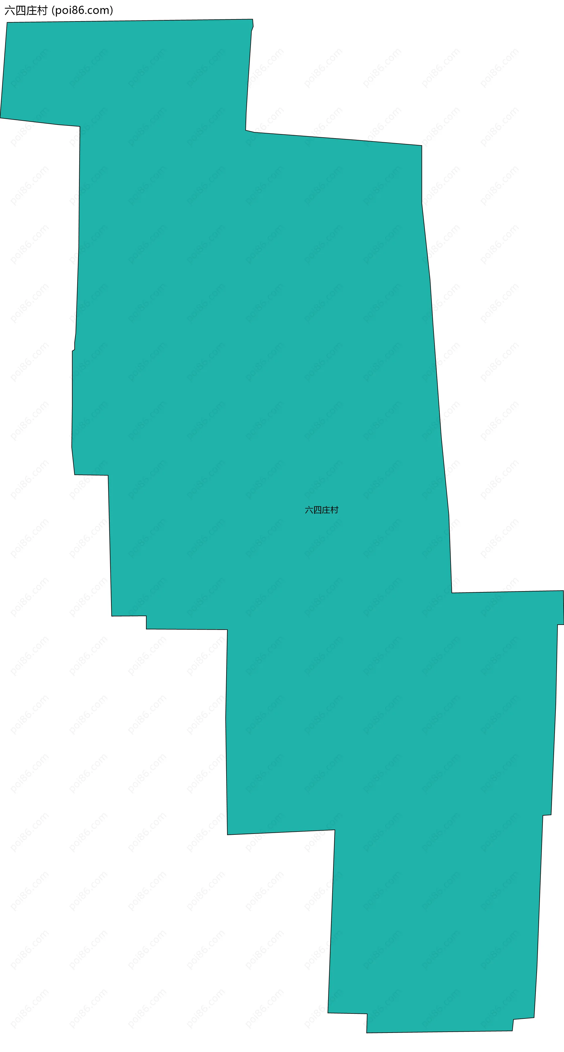 六四庄村边界地图