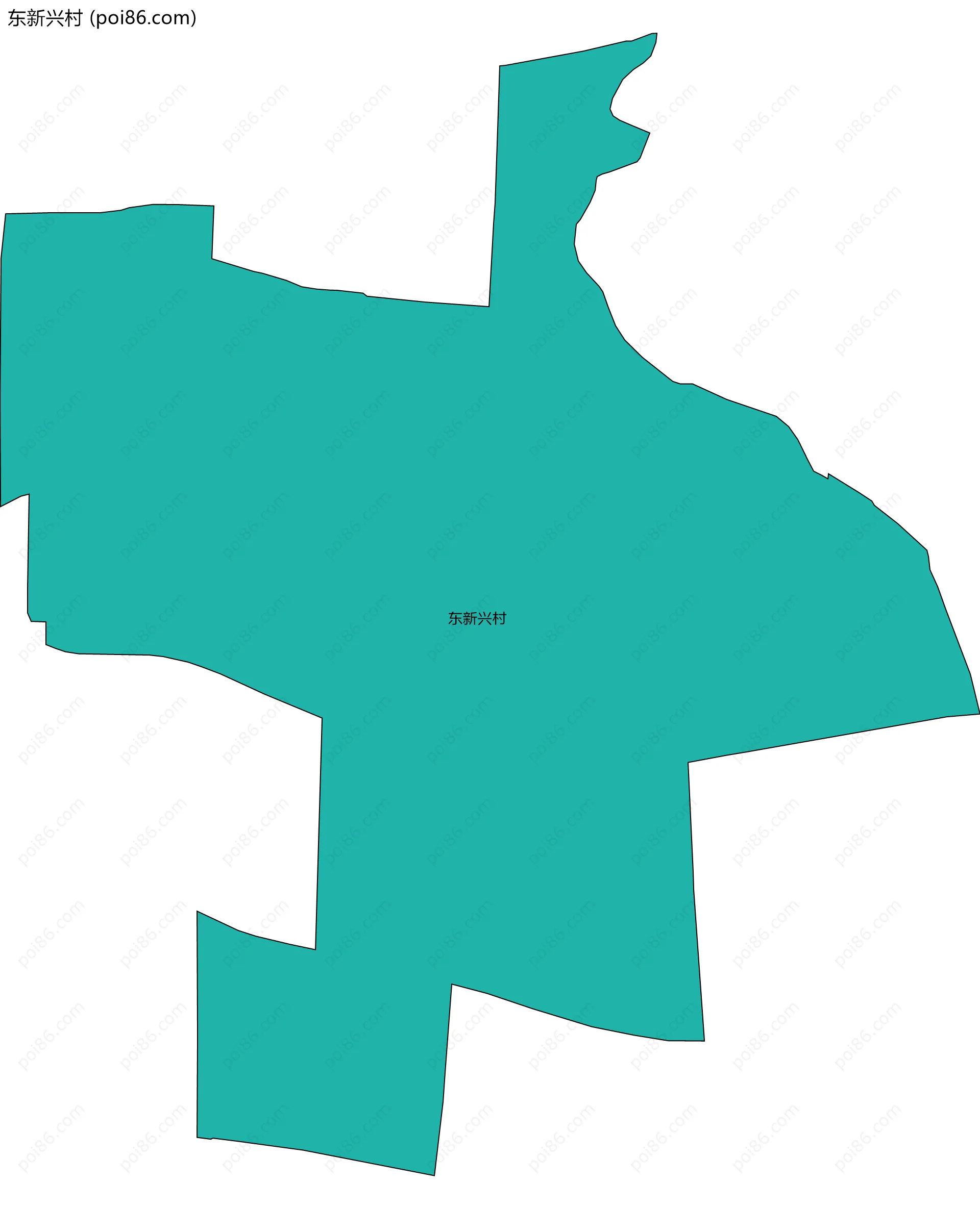 东新兴村边界地图