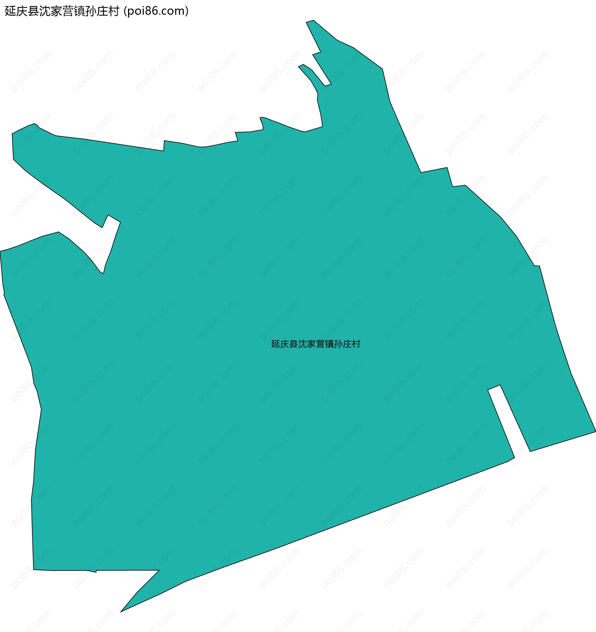 延庆县沈家营镇孙庄村边界地图