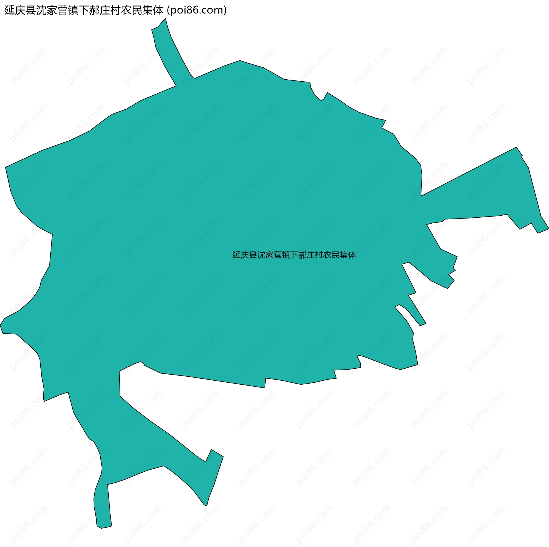 延庆县沈家营镇下郝庄村农民集体边界地图