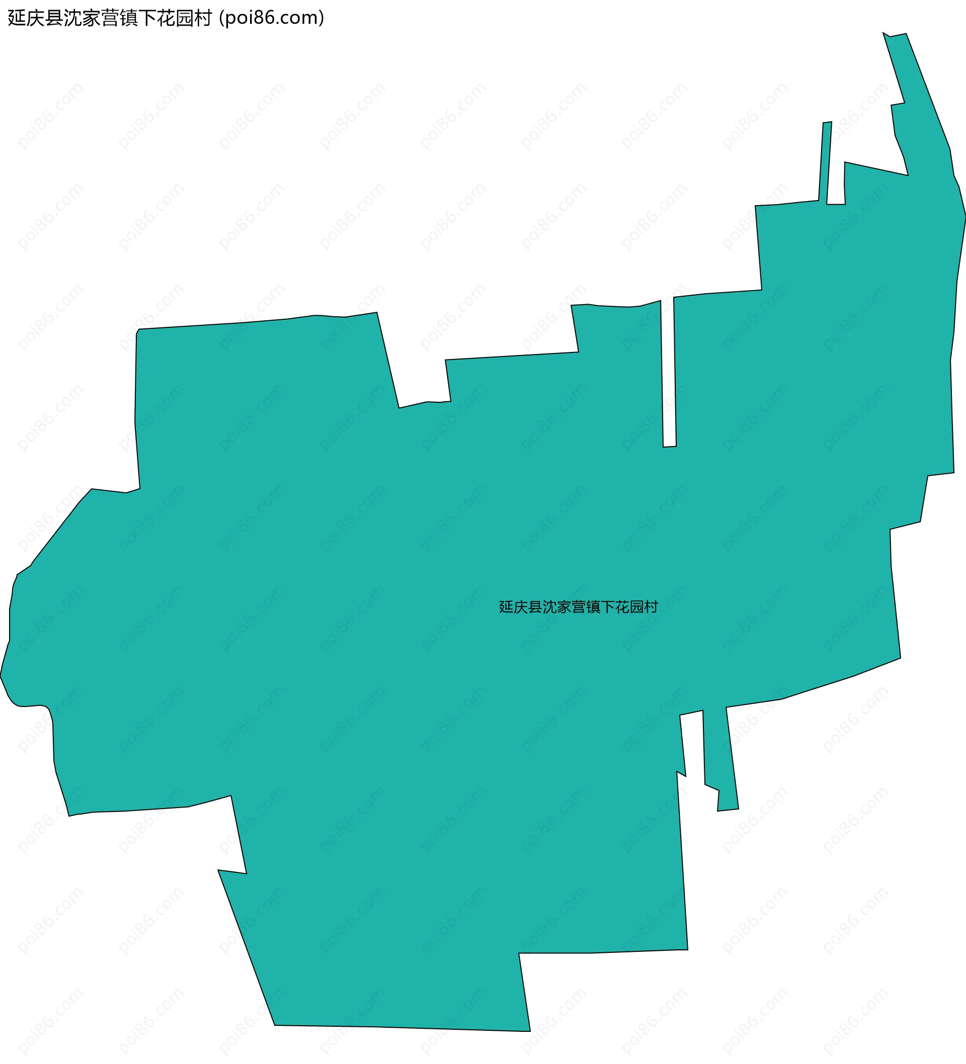 延庆县沈家营镇下花园村边界地图
