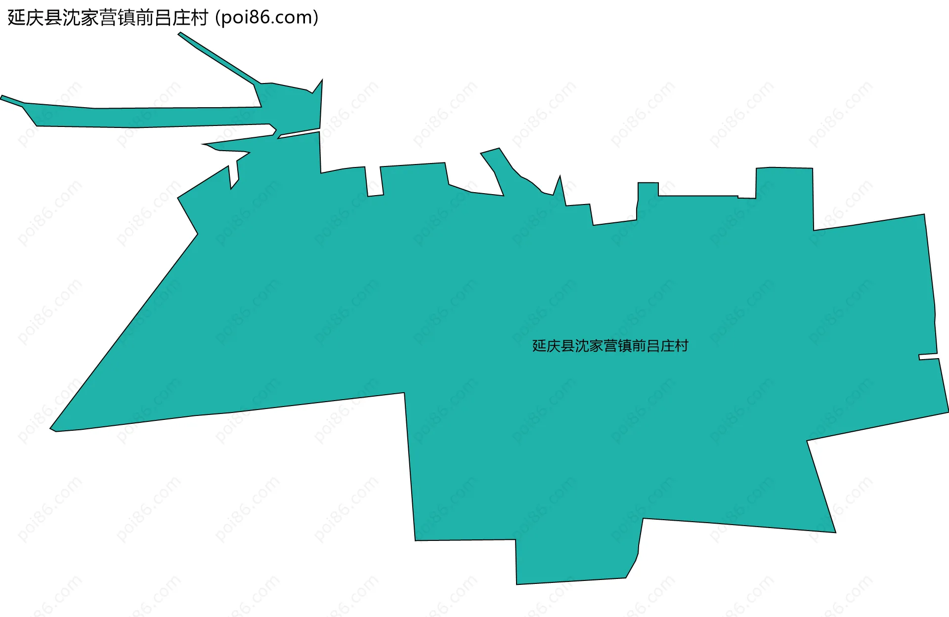 延庆县沈家营镇前吕庄村边界地图