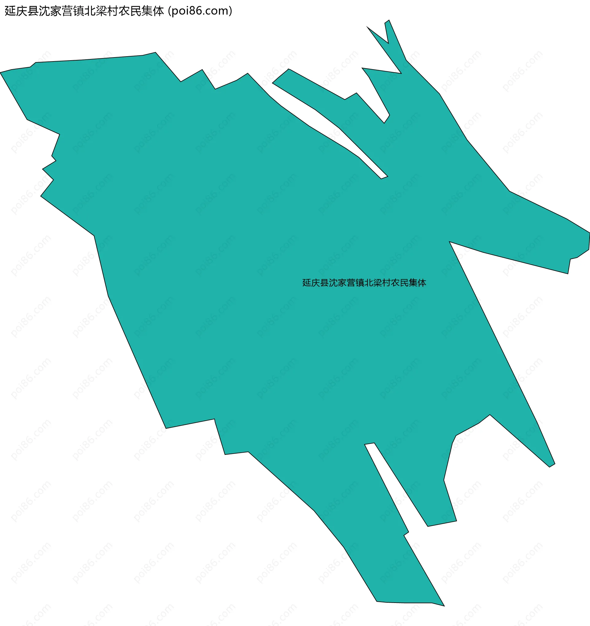 延庆县沈家营镇北梁村农民集体边界地图