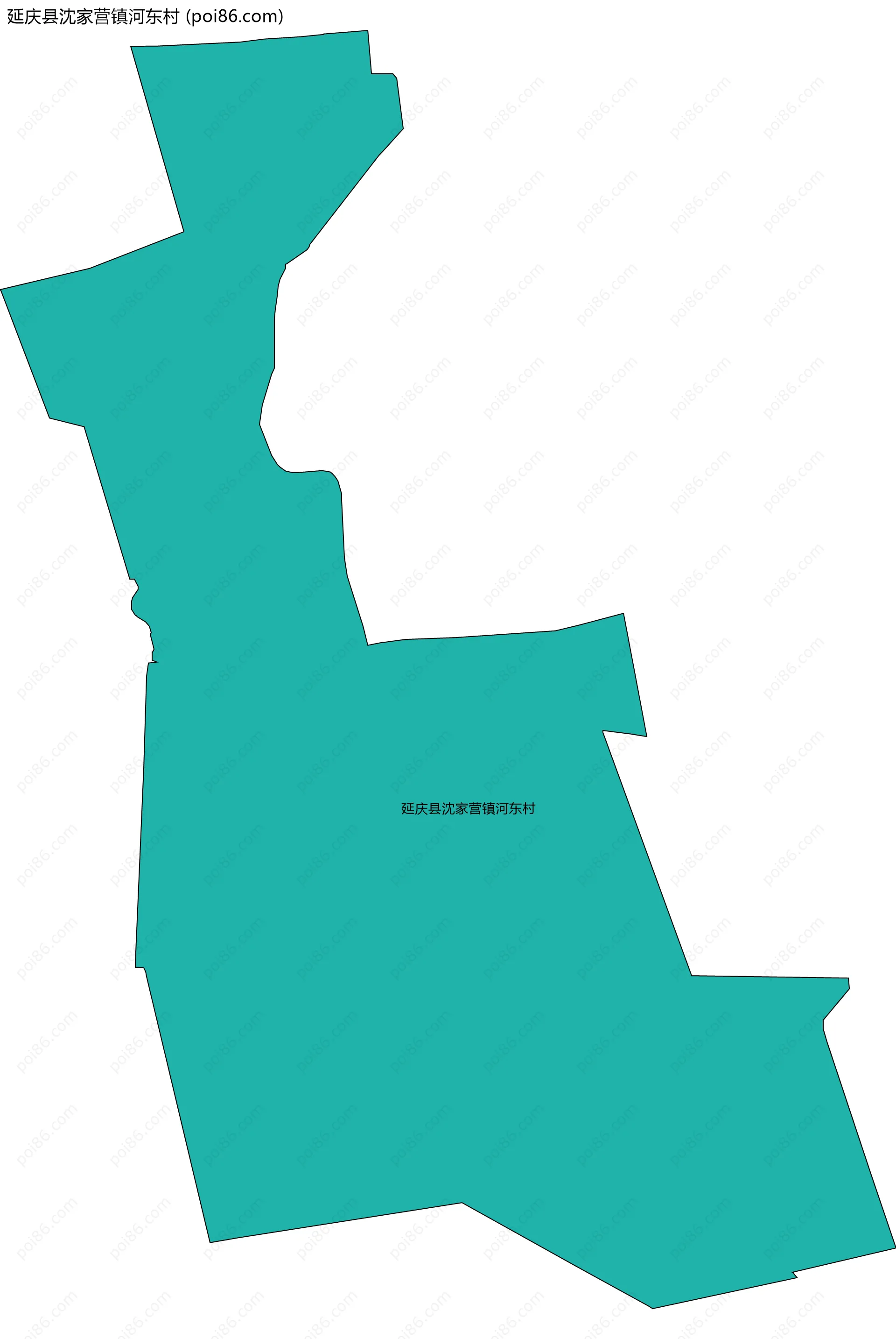 延庆县沈家营镇河东村边界地图
