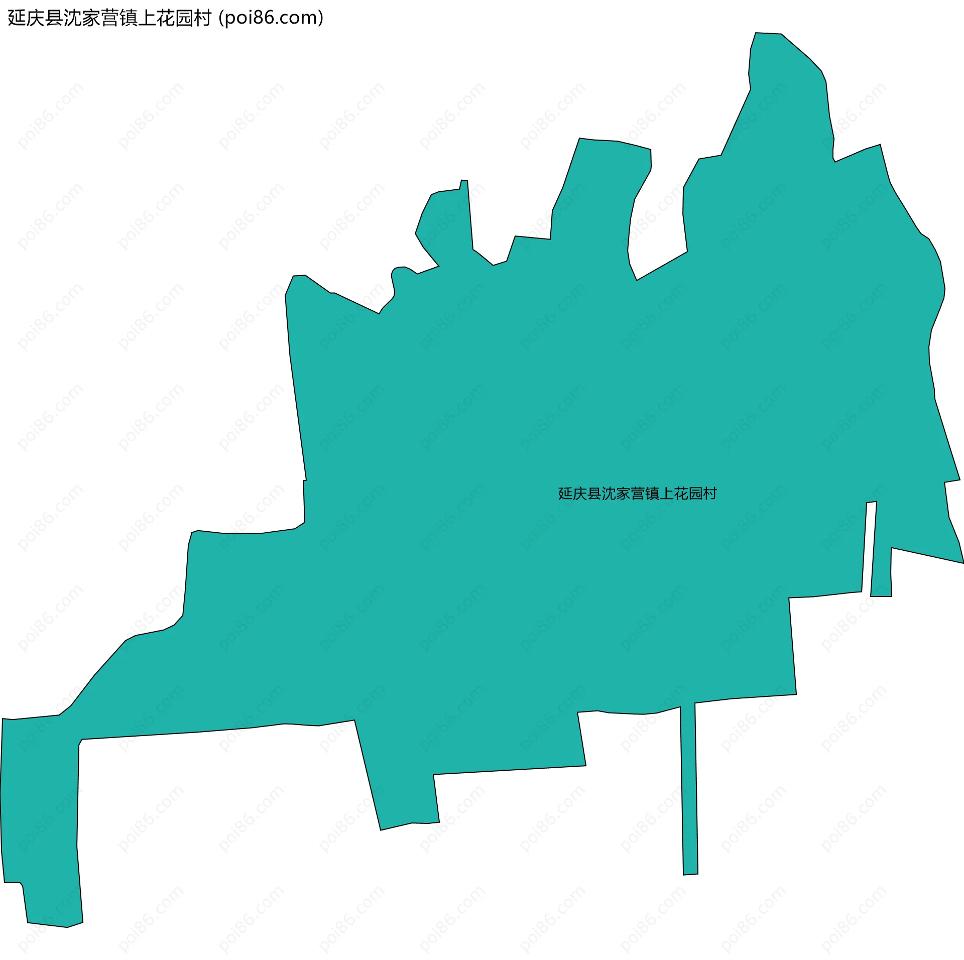 延庆县沈家营镇上花园村边界地图
