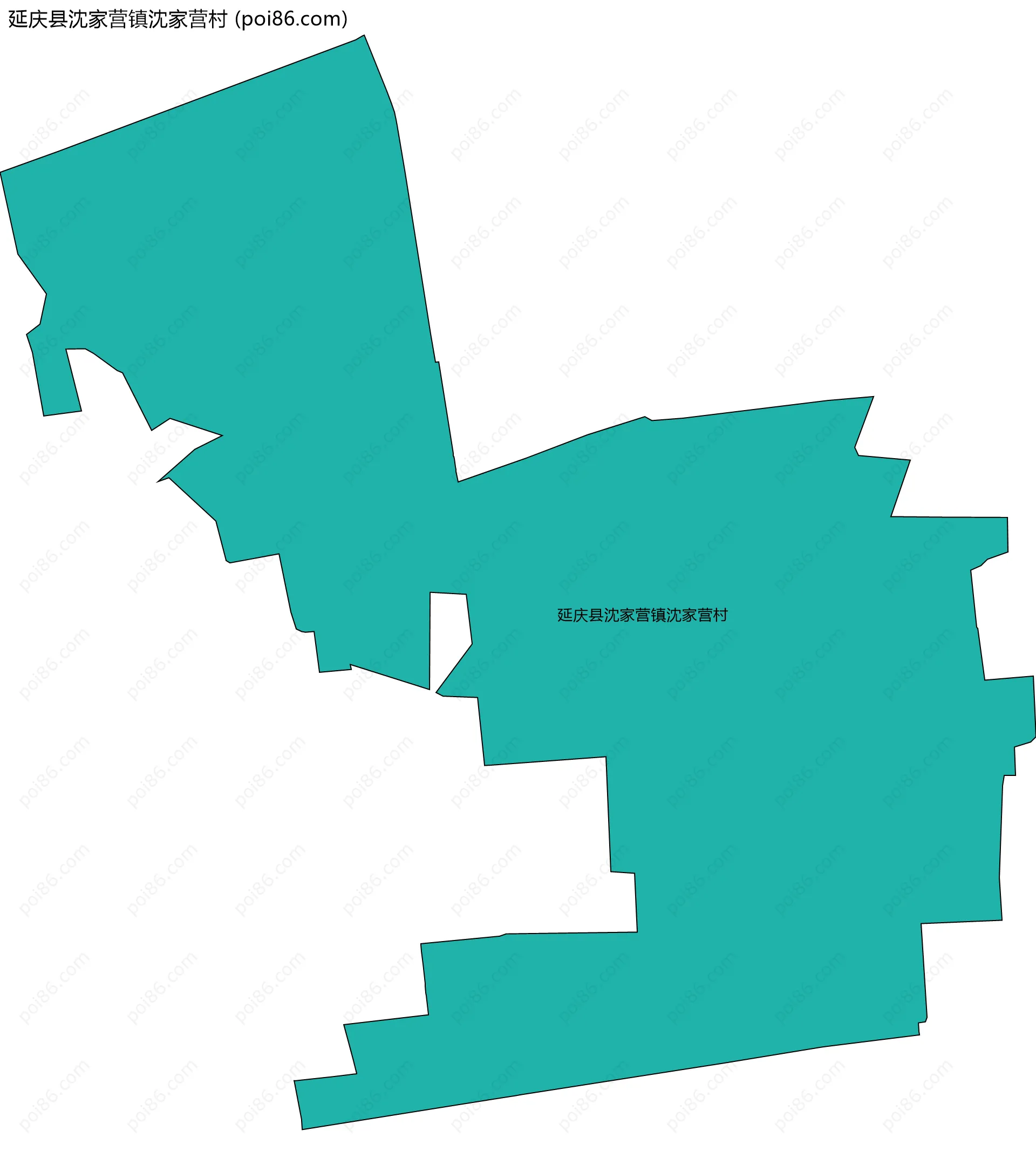 延庆县沈家营镇沈家营村边界地图