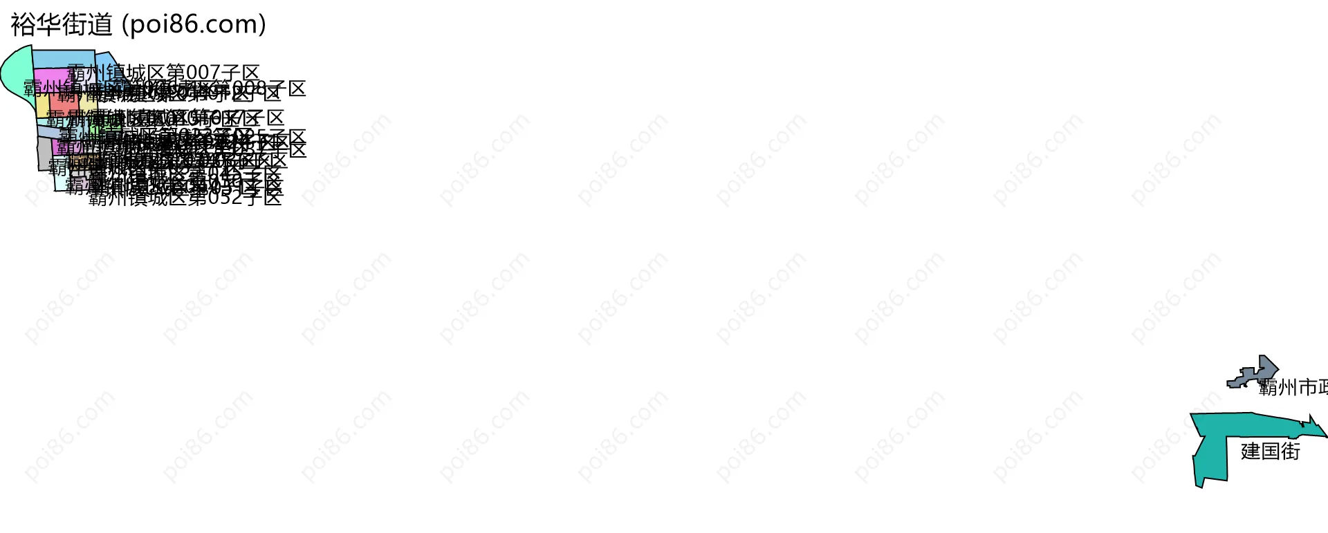 裕华街道边界地图(五级行政区划)