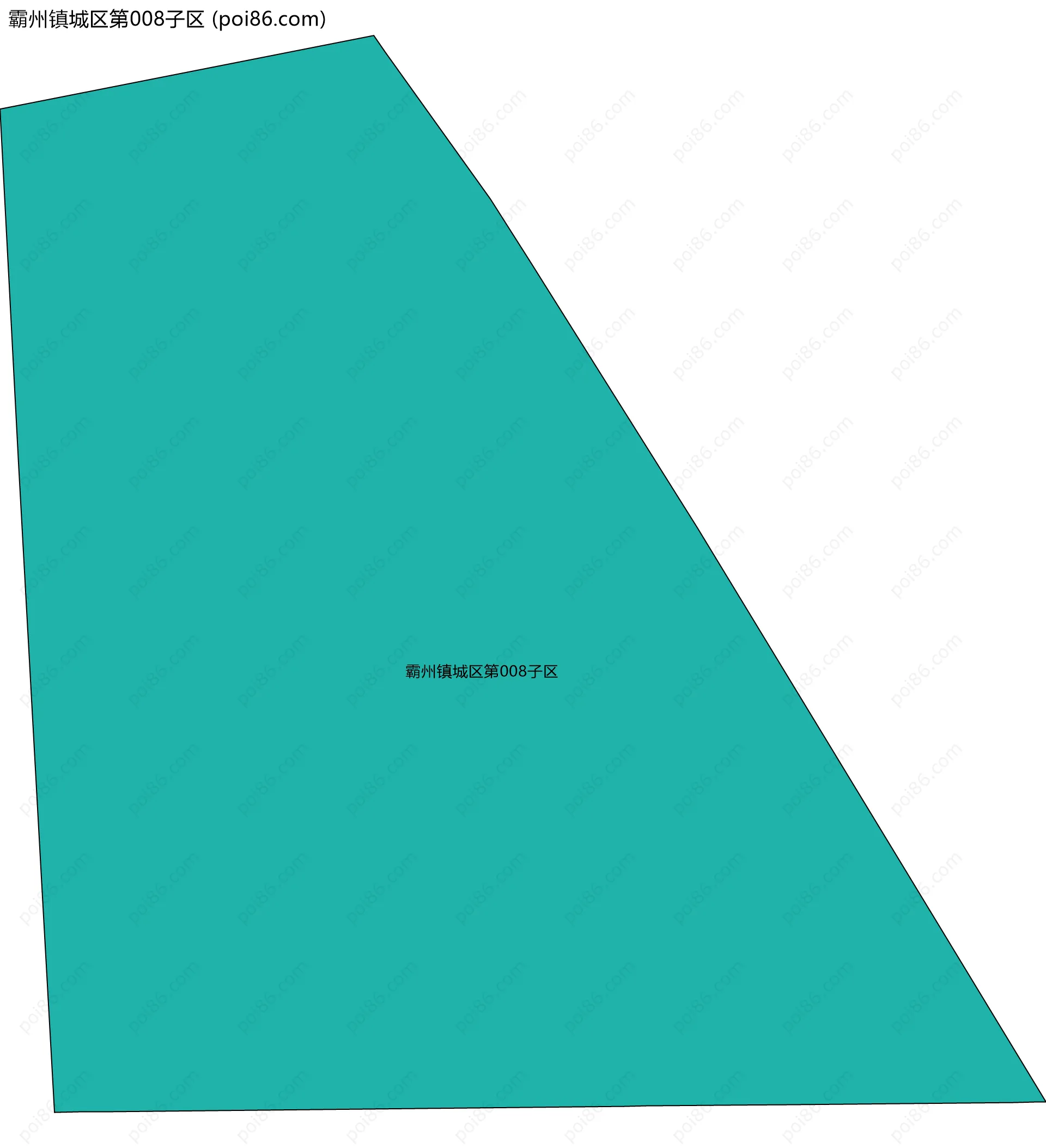 霸州镇城区第008子区边界地图
