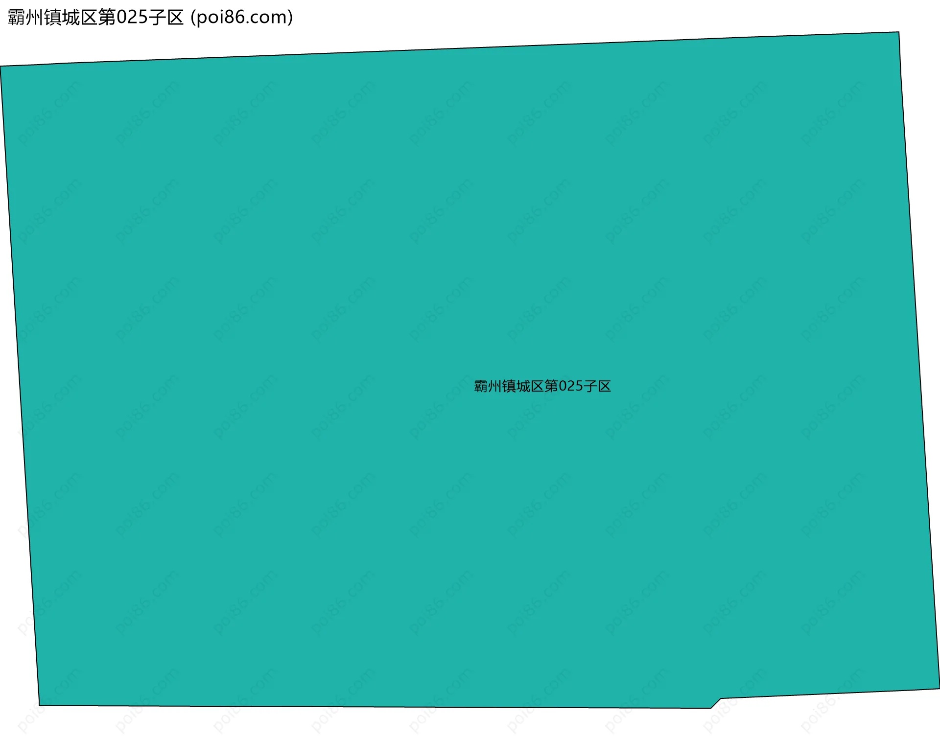霸州镇城区第025子区边界地图