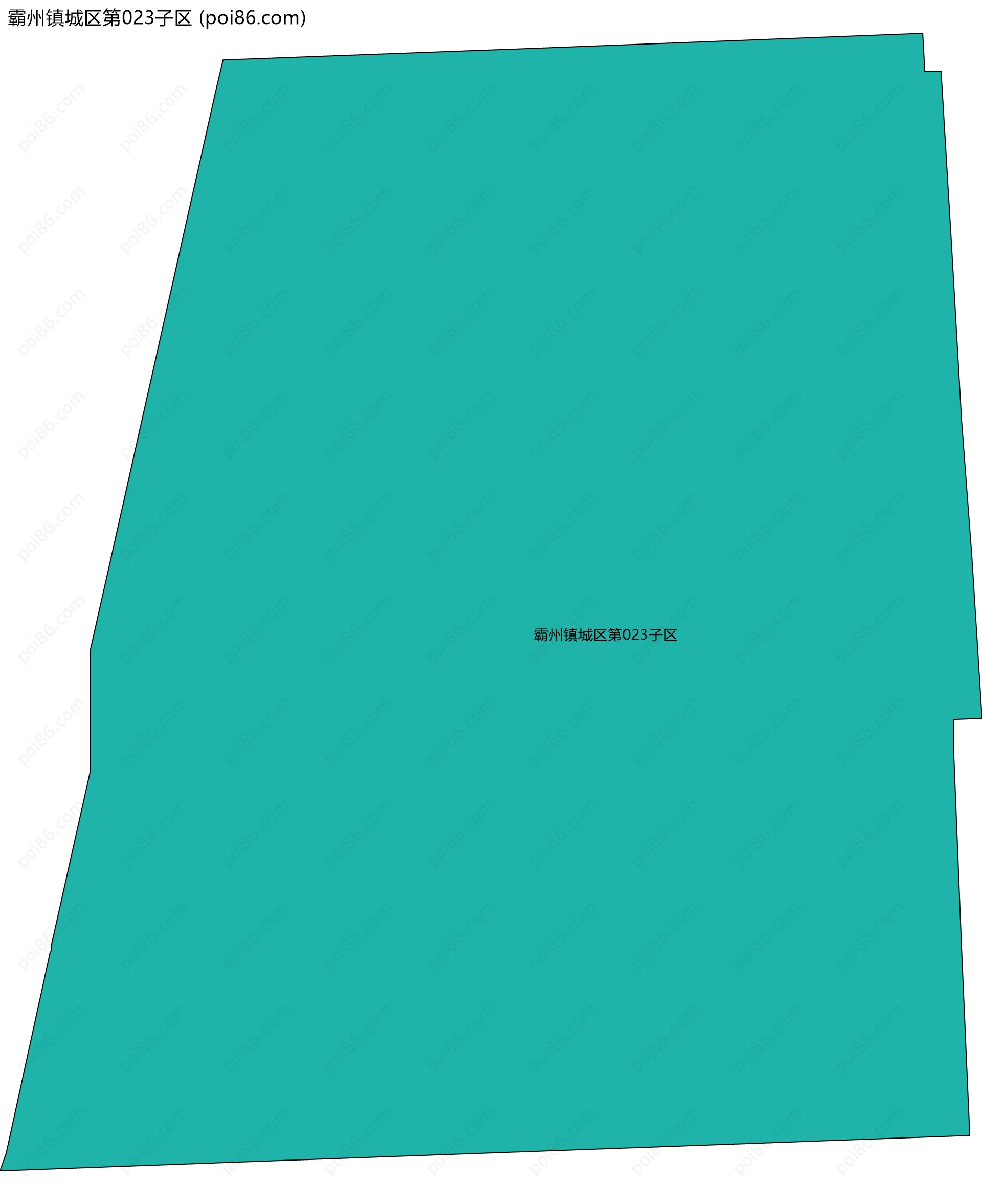霸州镇城区第023子区边界地图