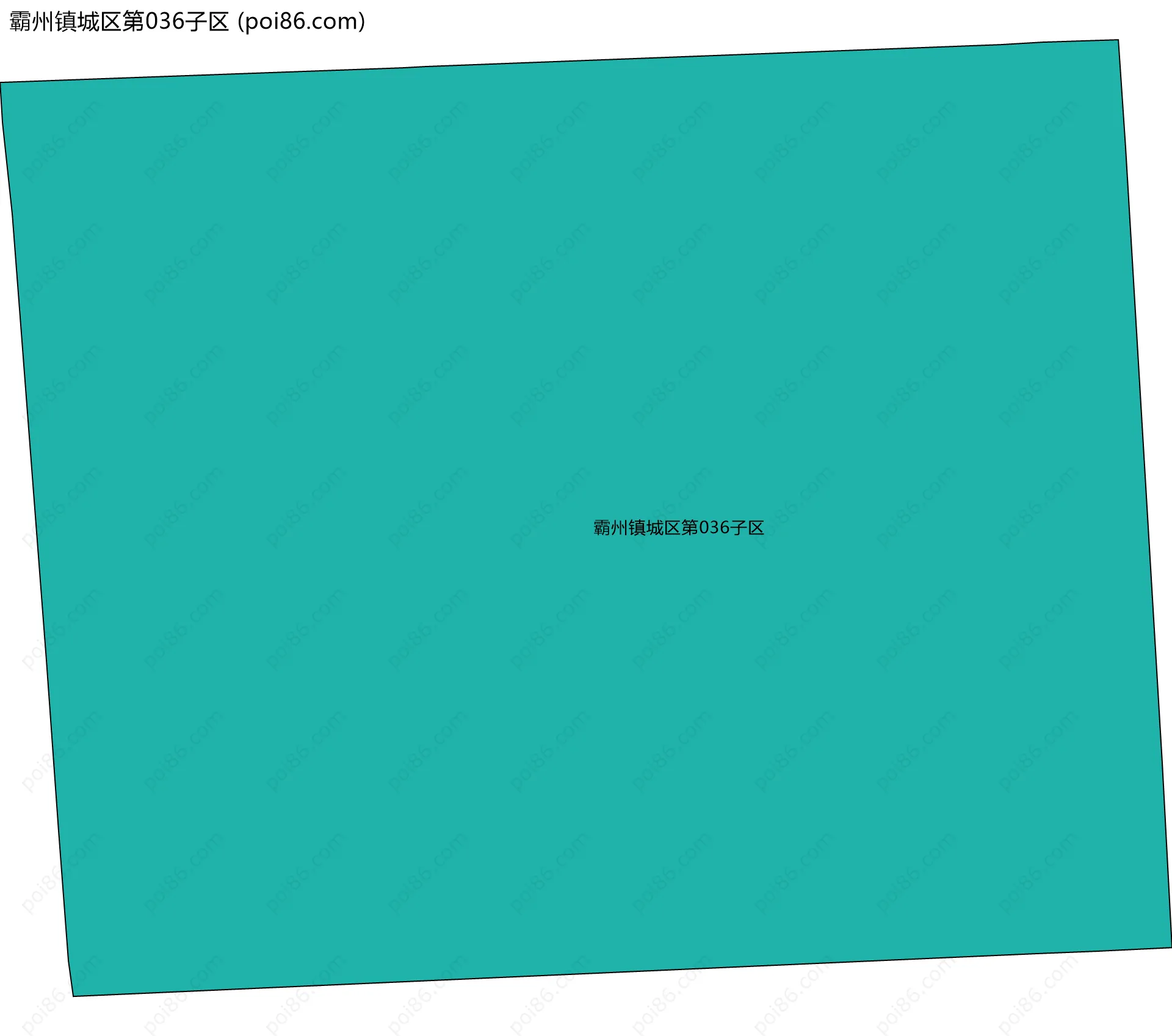 霸州镇城区第036子区边界地图