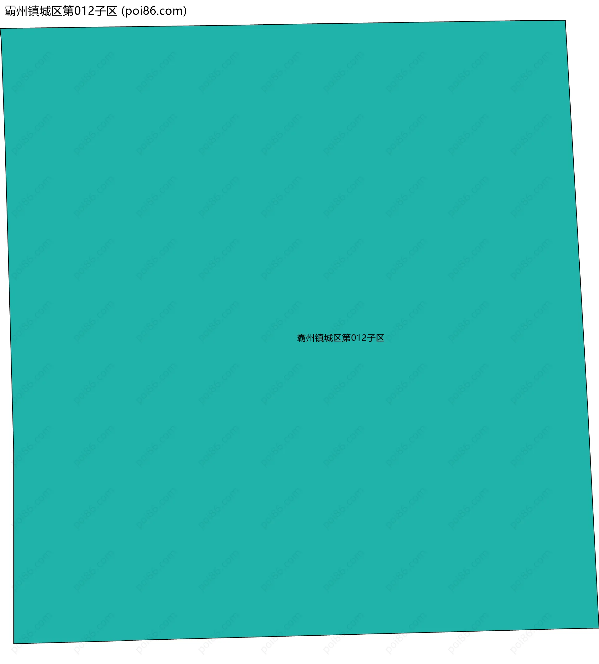 霸州镇城区第012子区边界地图
