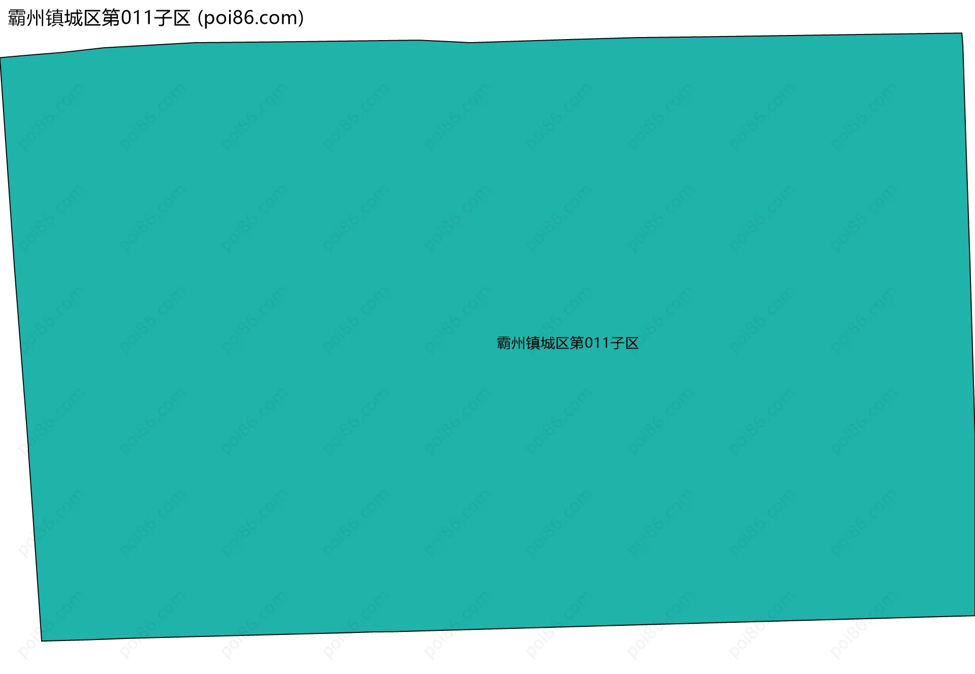 霸州镇城区第011子区边界地图