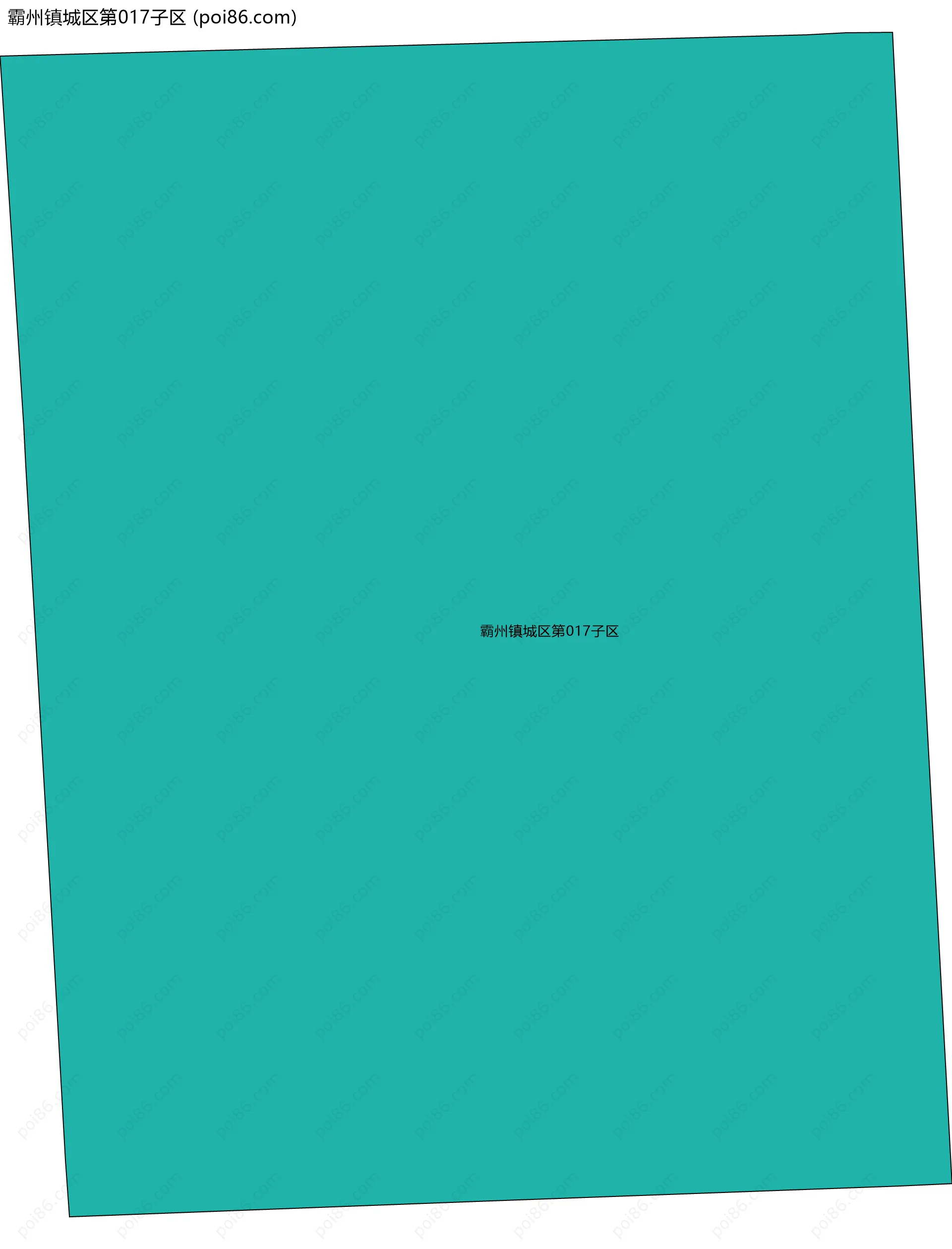 霸州镇城区第017子区边界地图