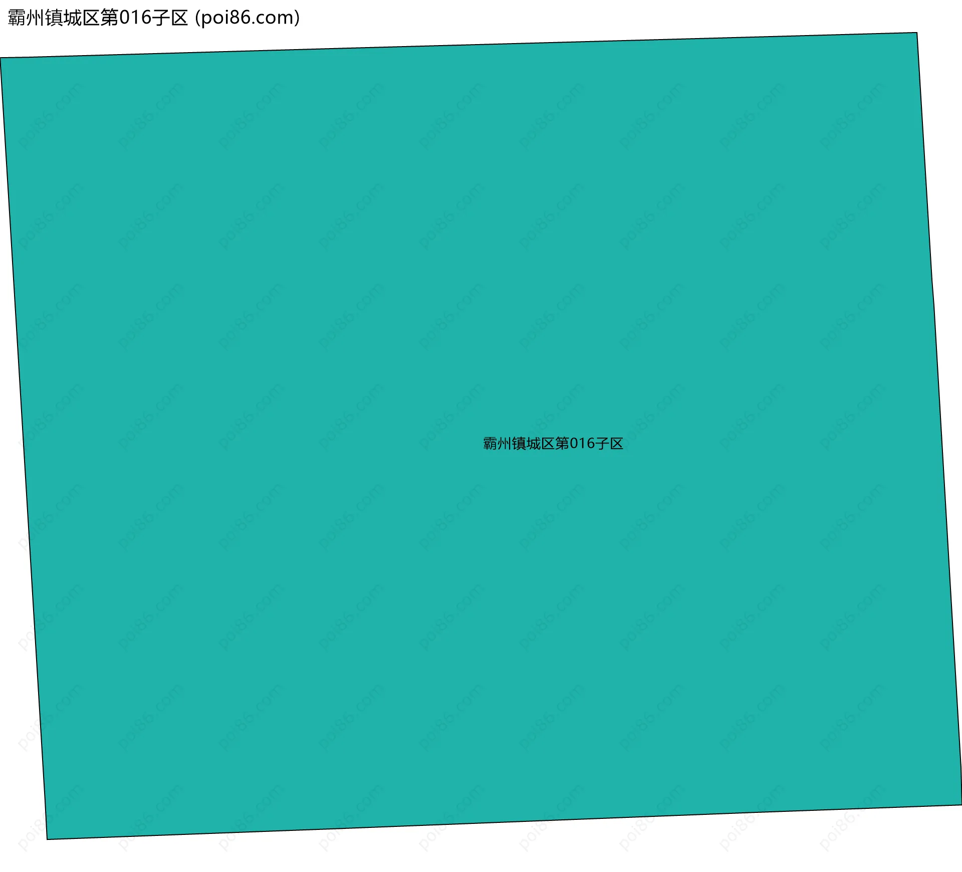 霸州镇城区第016子区边界地图
