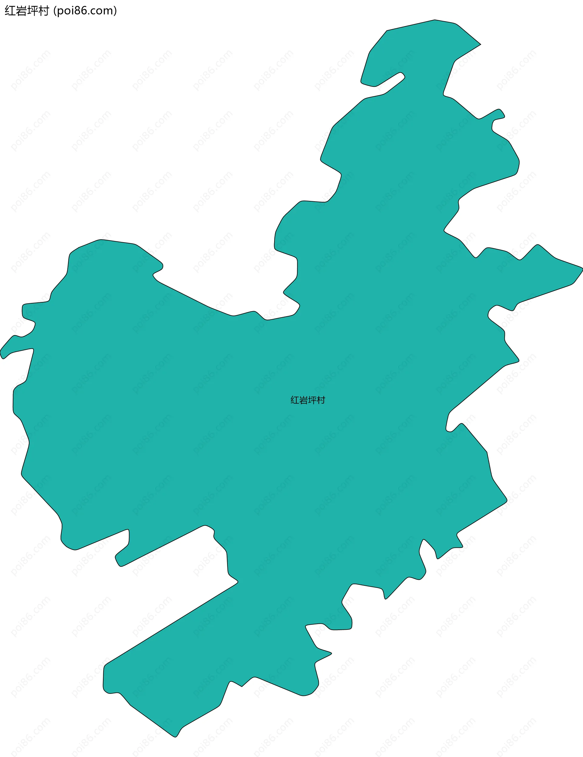 红岩坪村边界地图