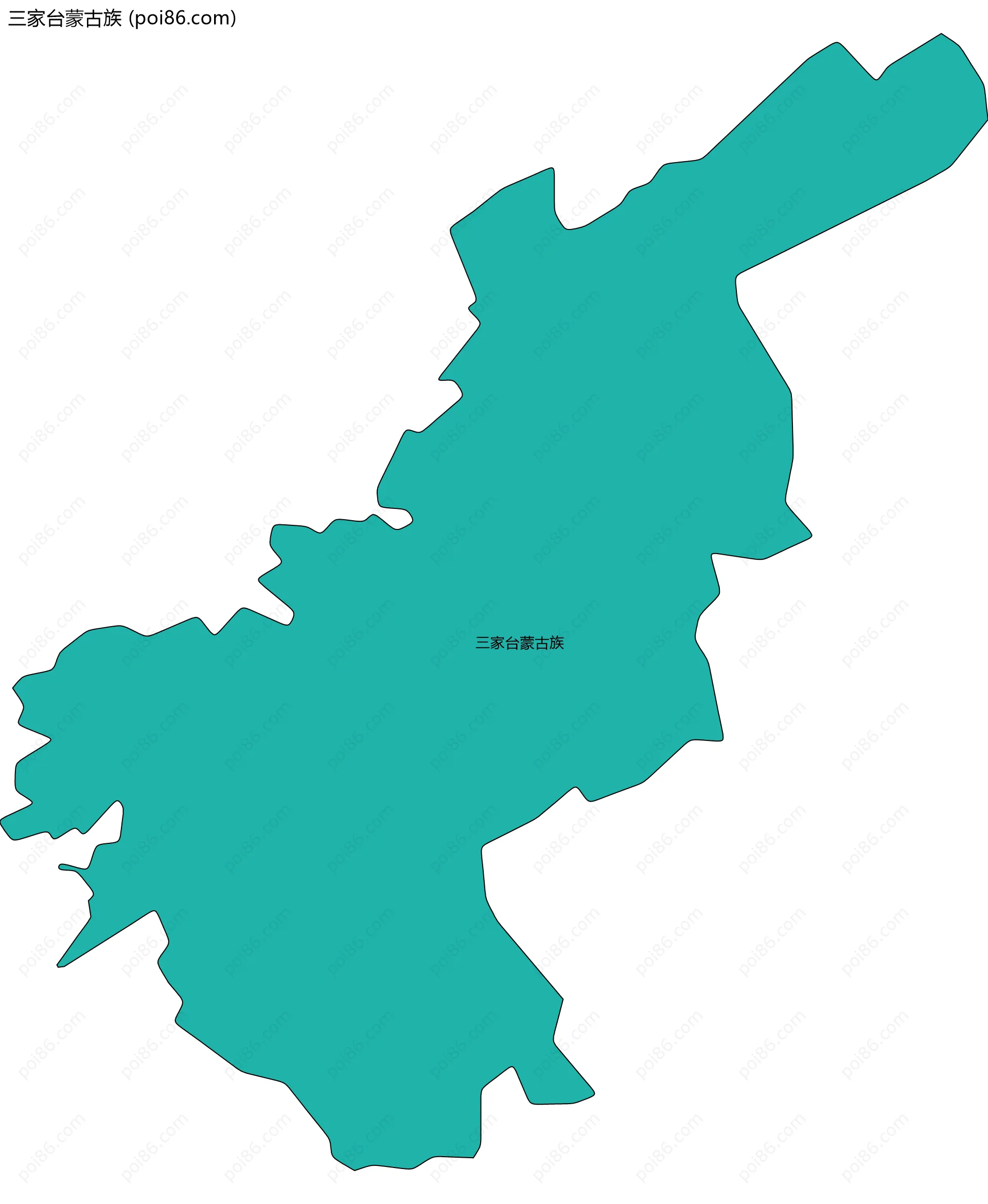 三家台蒙古族边界地图