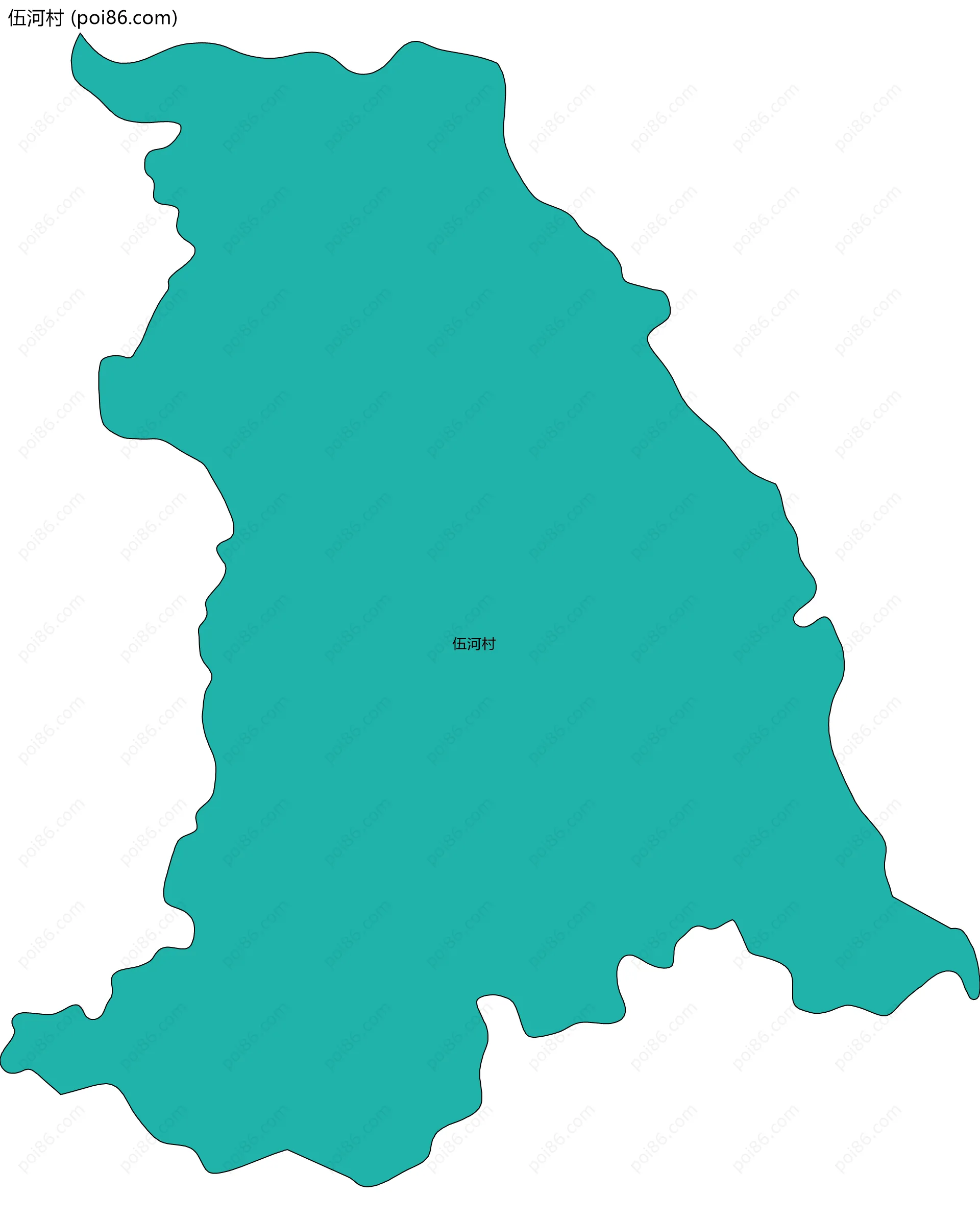 伍河村边界地图