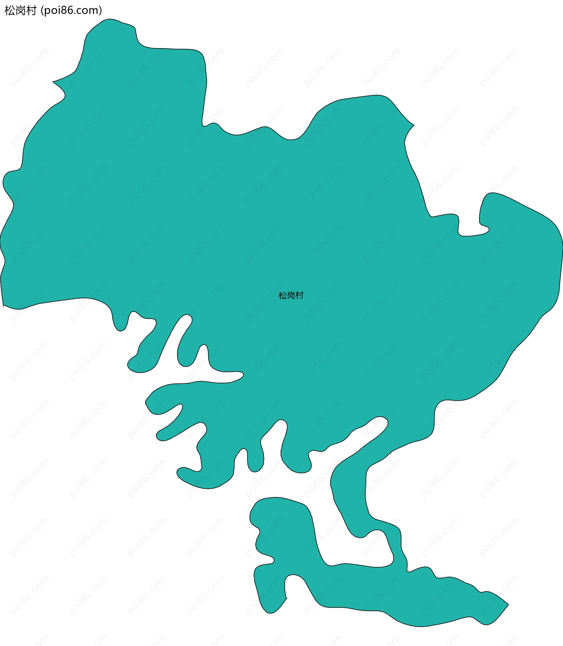 松岗村边界地图