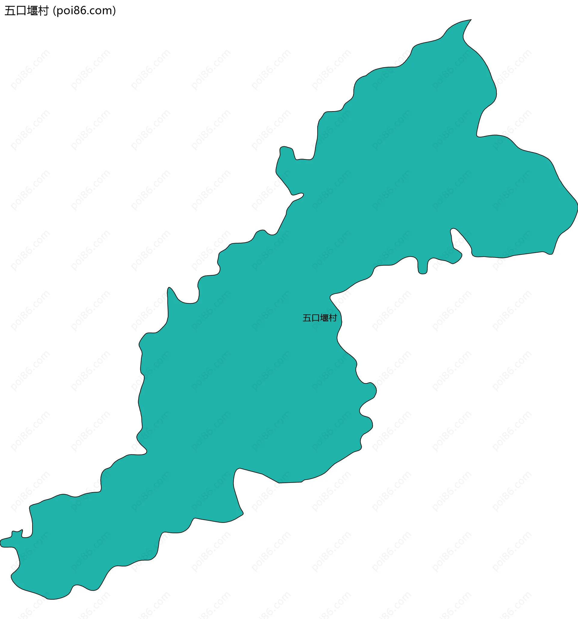 五口堰村边界地图