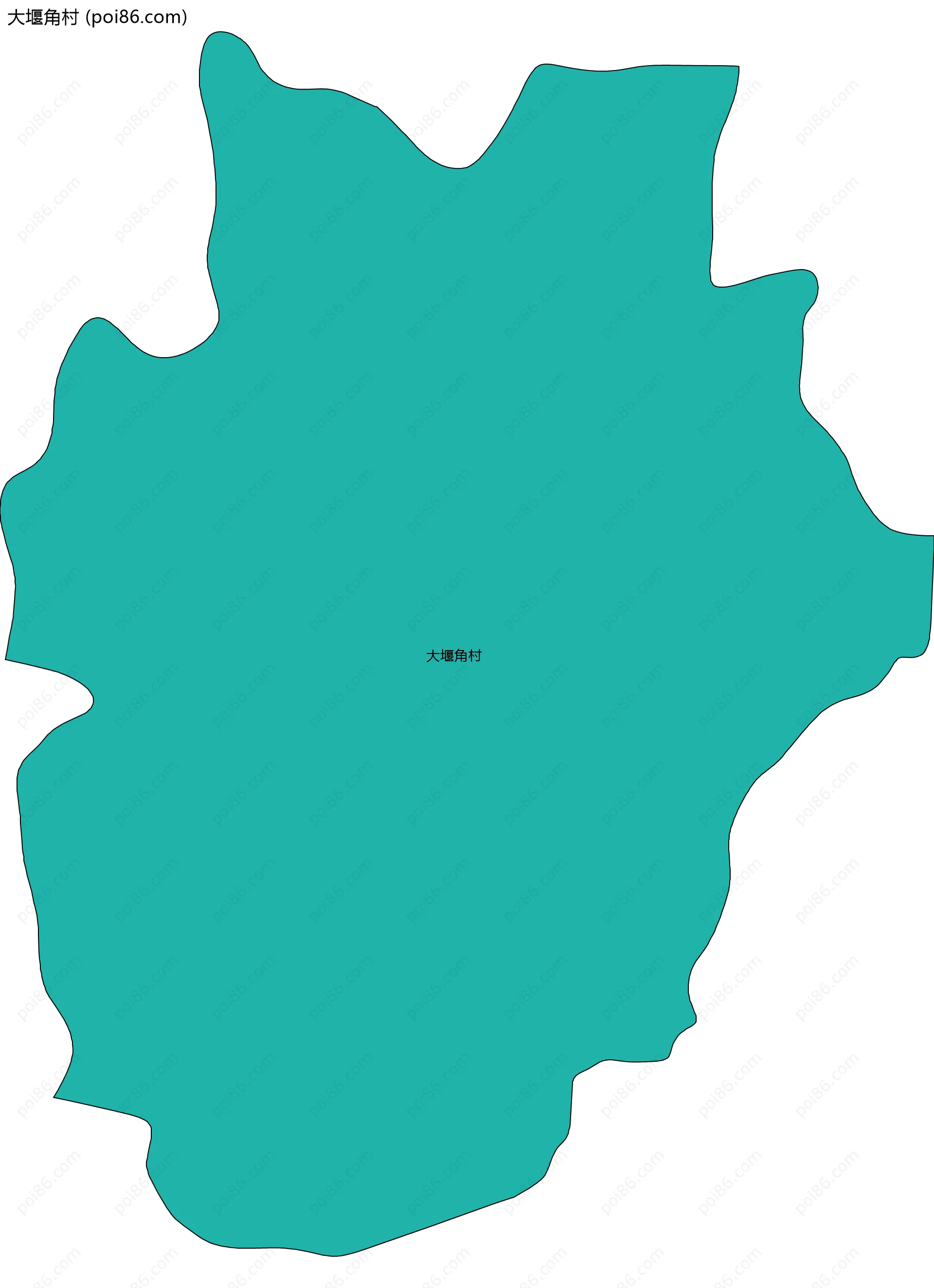 大堰角村边界地图